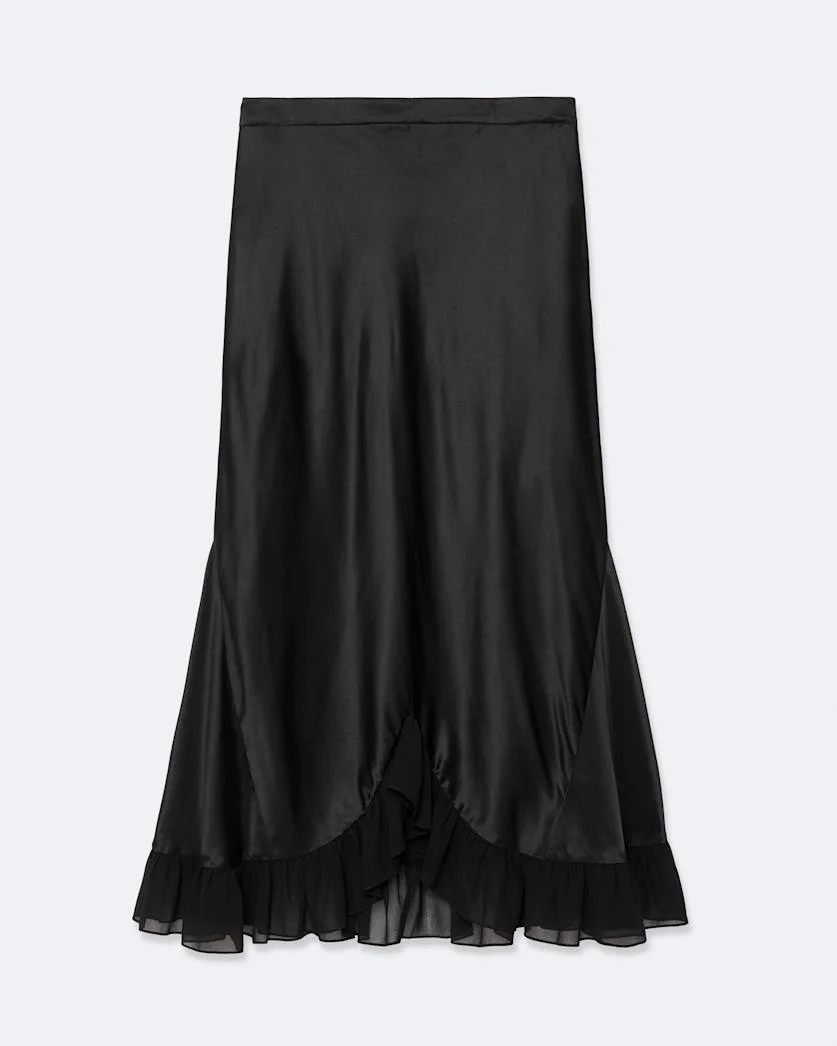 IRMA SILK-VISCOSE SKIRT - 1