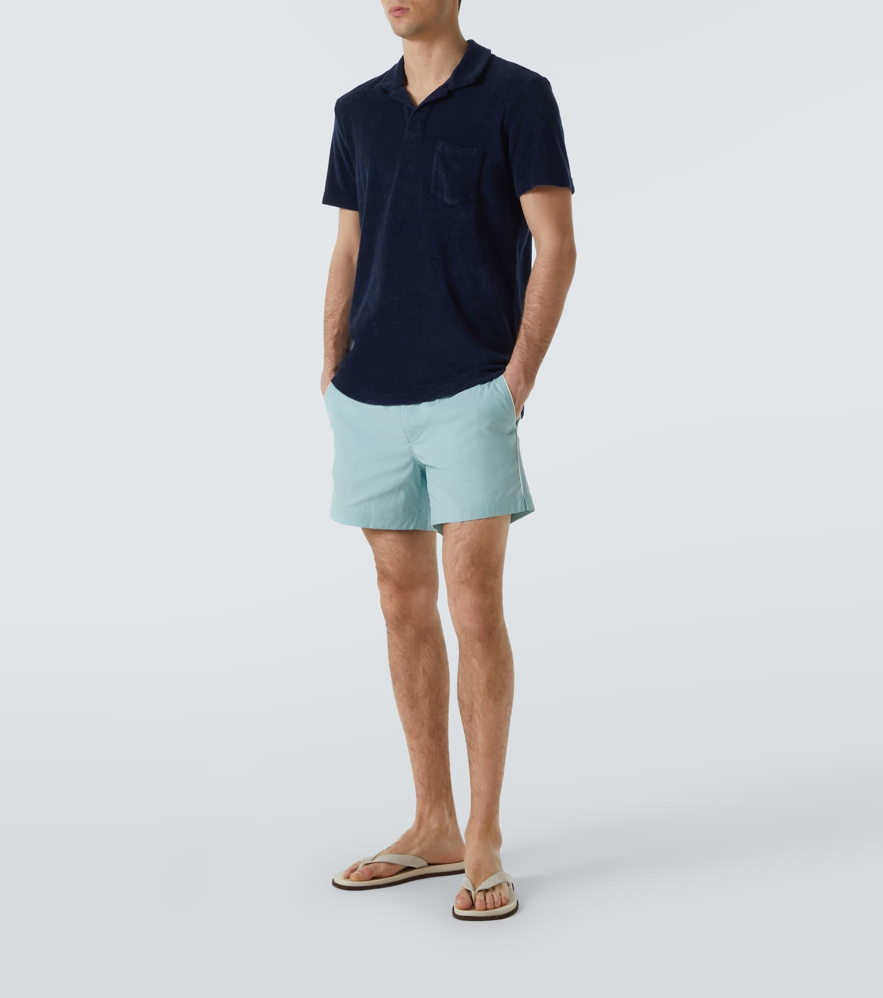 Terry toweling cotton polo shirt - 2