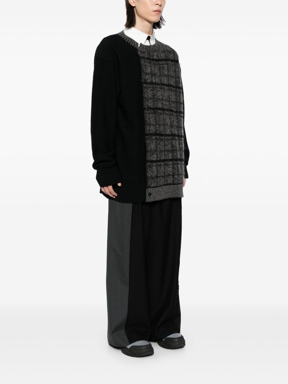 contrast-panel cardigan - 3