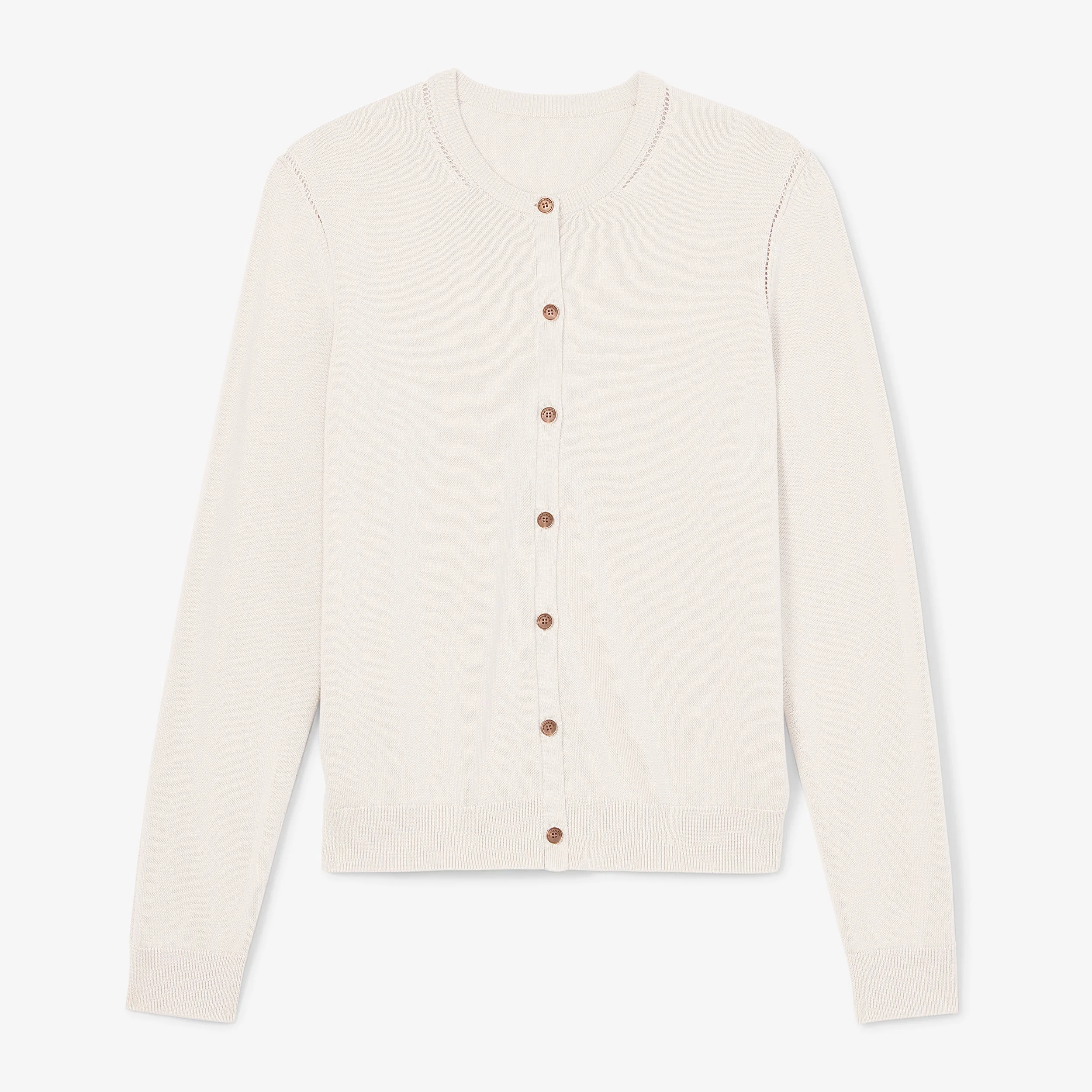 Mel Pointelle Cardigan - 365 Cotton Silk Knit - 1