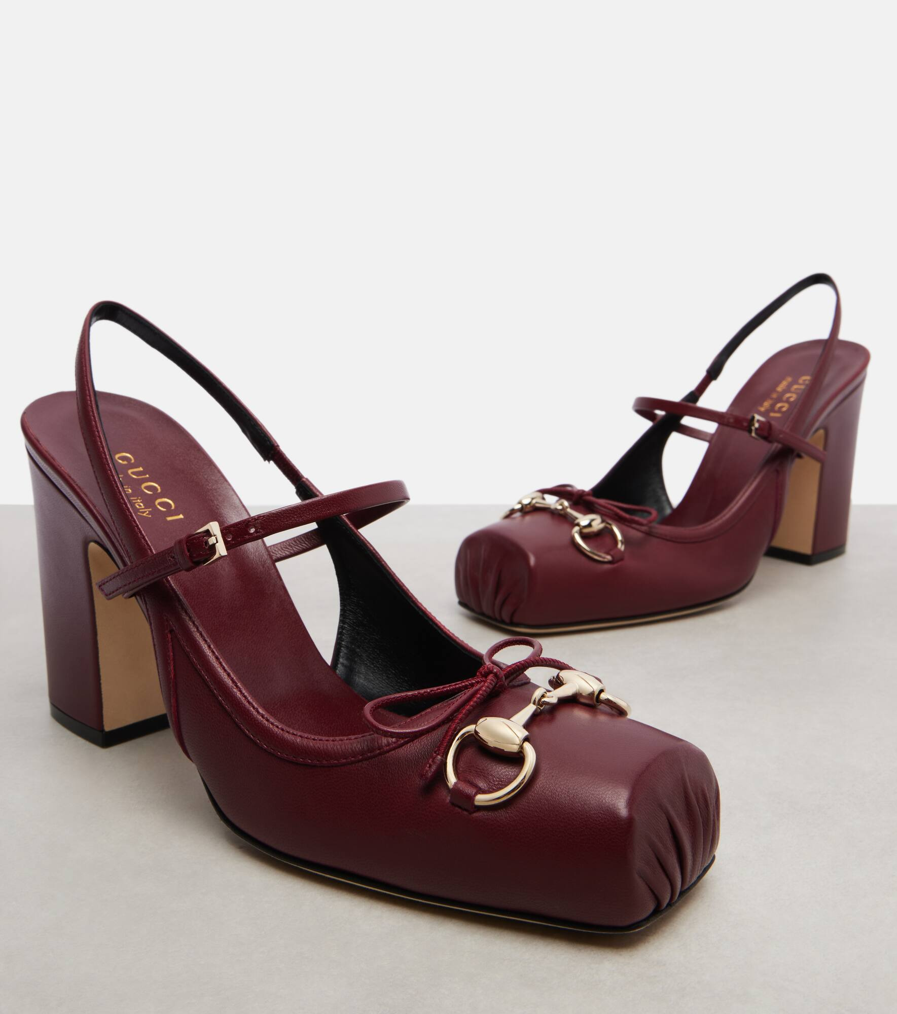 Gucci Horsebit leather slingback pumps - 5