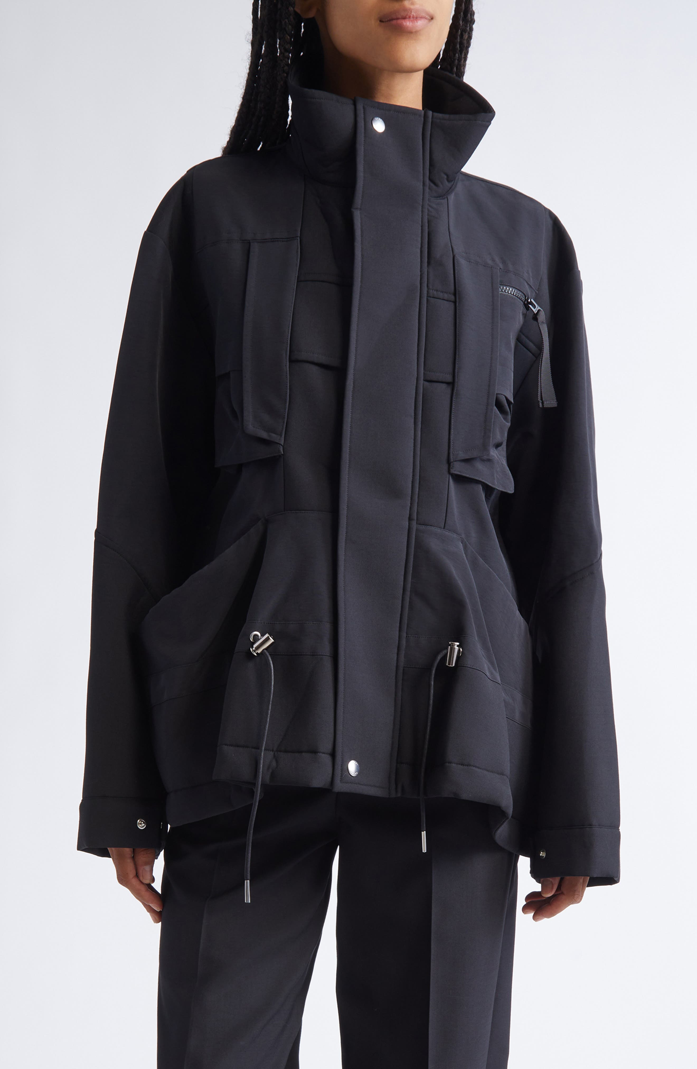 Sacai Mixed Media Jacket in Black at Nordstrom - 1