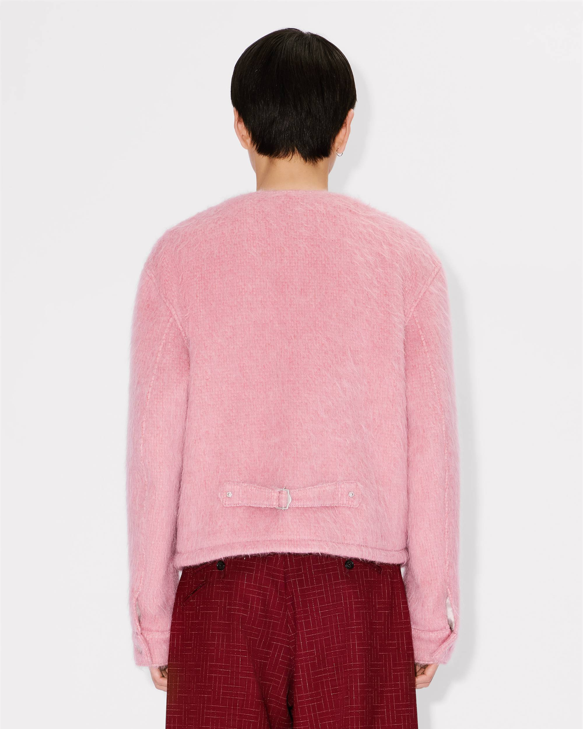Collarless jacket in hairy wool alpaca and mohair - 5