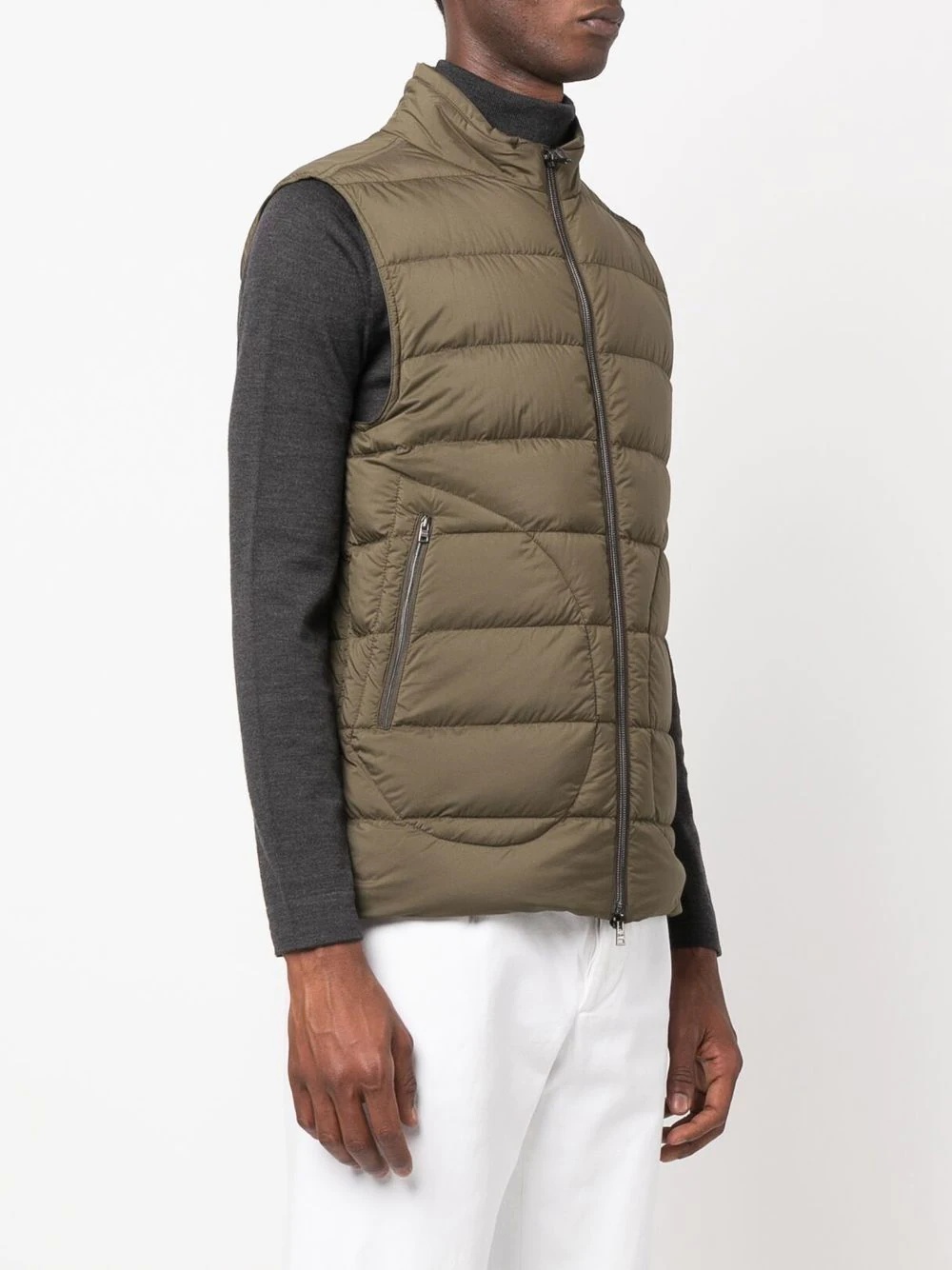 zip-up padded down gilet - 3