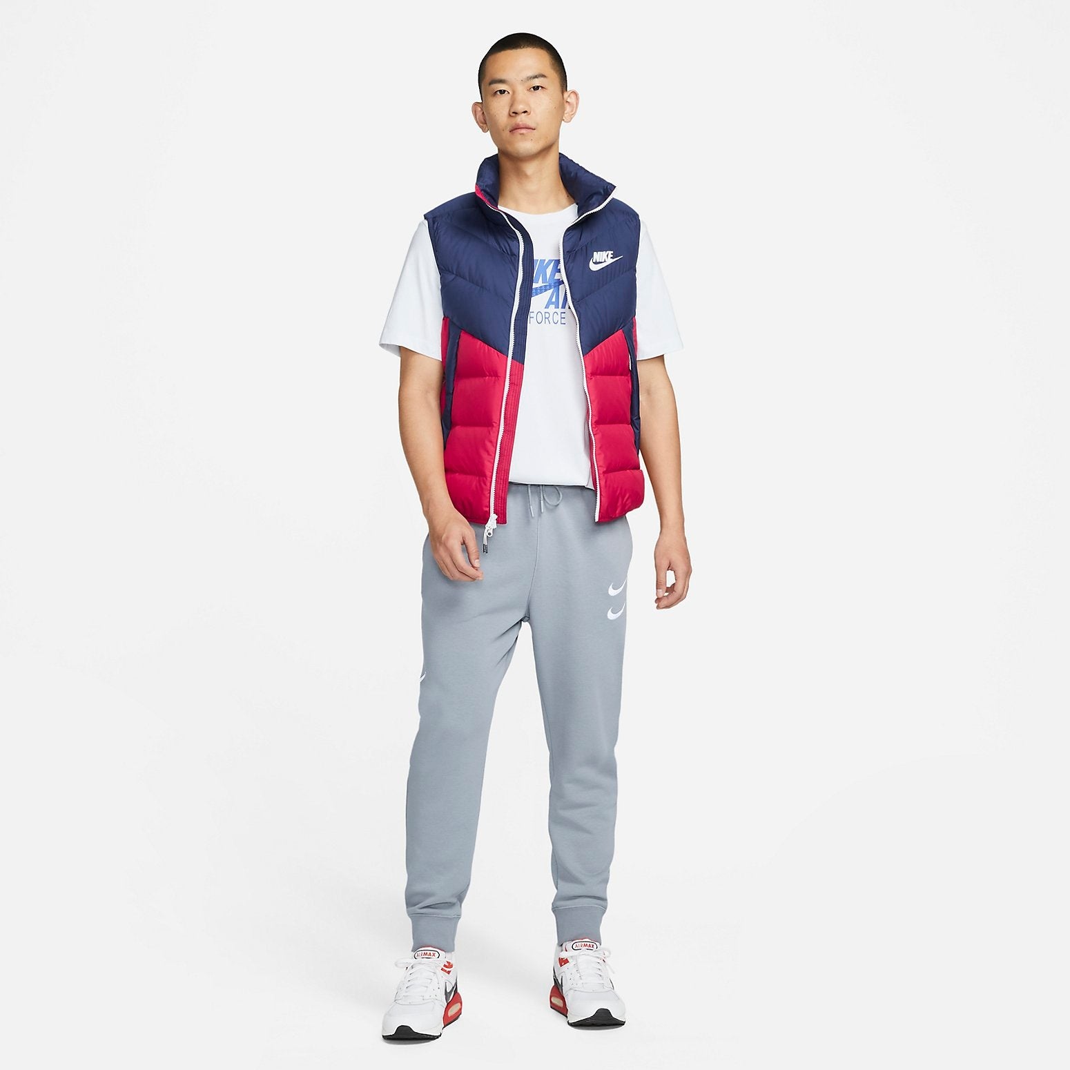 Nike Windproof Warm Stand Collar Down Vest 'Blue Red' DV0757-410 - 3
