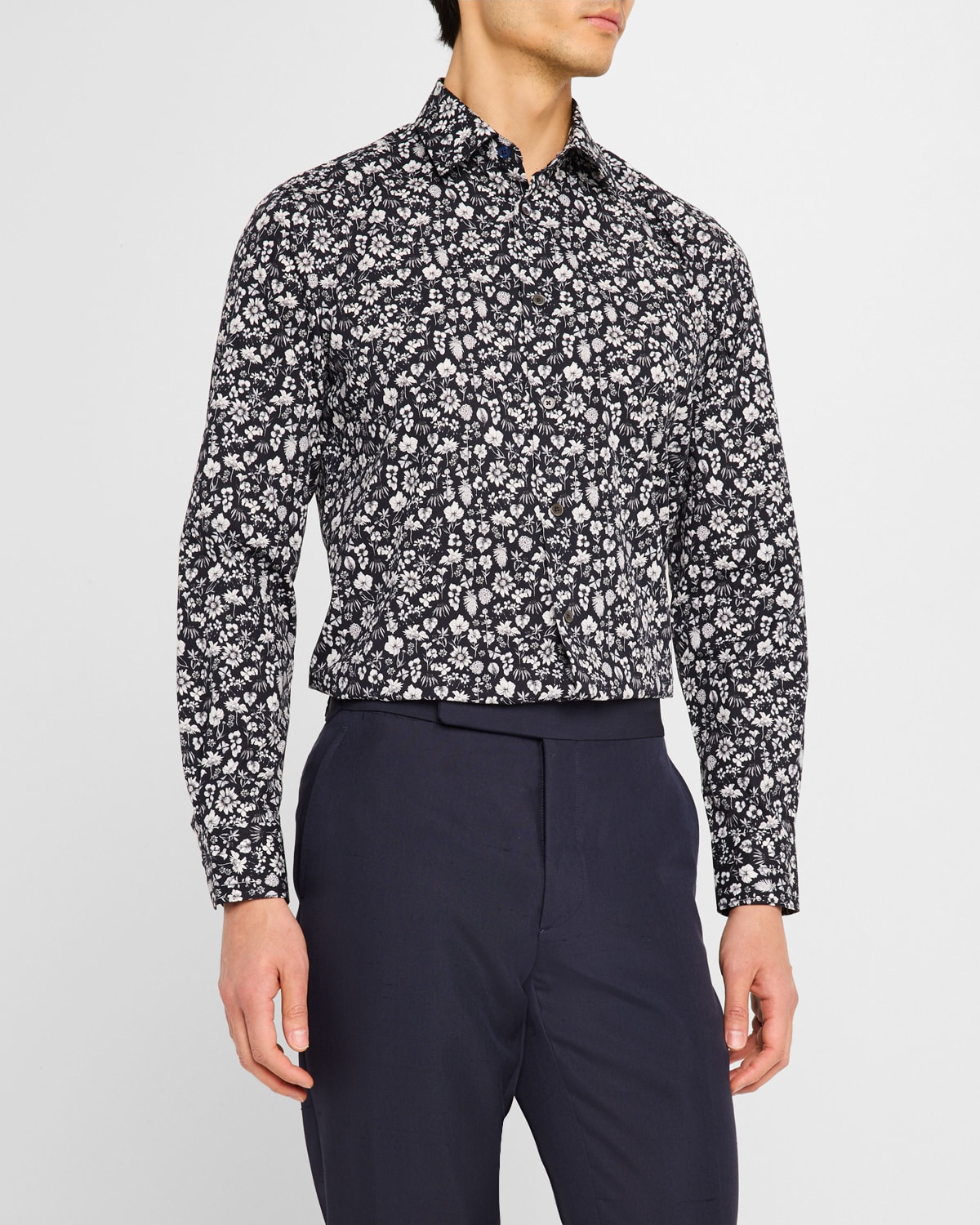 Men's Cotton Floral Sport Shirt - 4