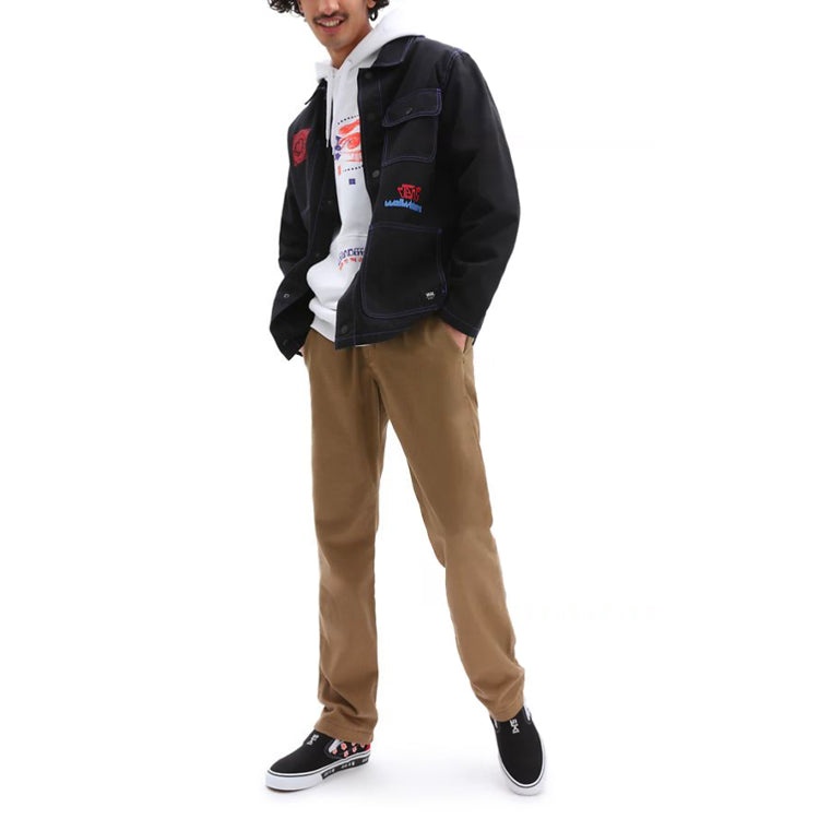 Men's Vans Funny Pattern Multiple Pockets Jacket Black VN0A3WF140C - 6