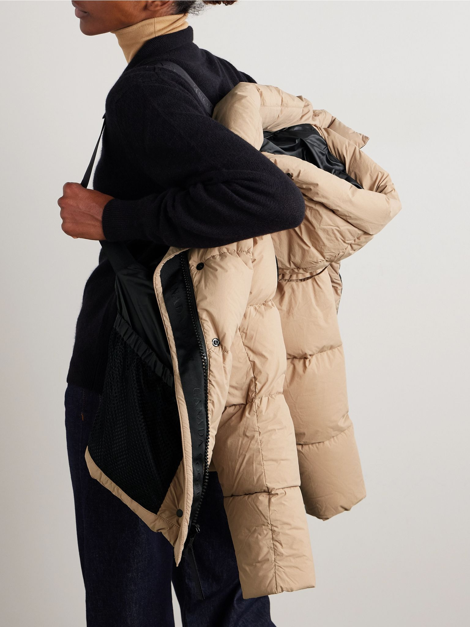 Junction hooded quilted shell down jacket Beige - 6