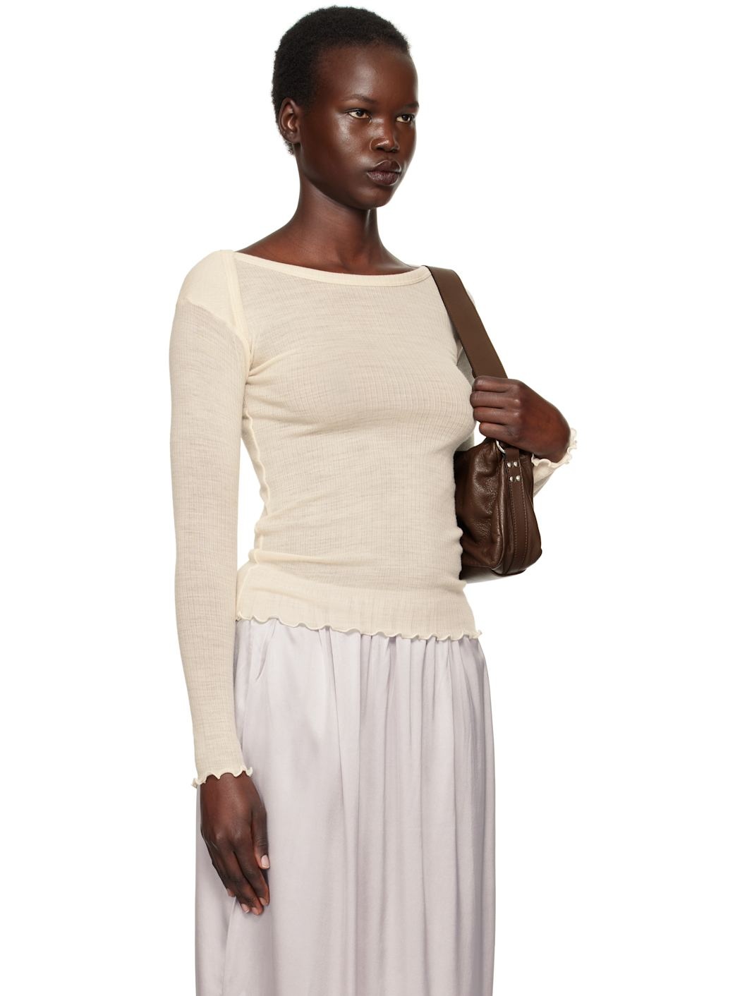 Beige Disc Long Sleeve T-shirt - 2