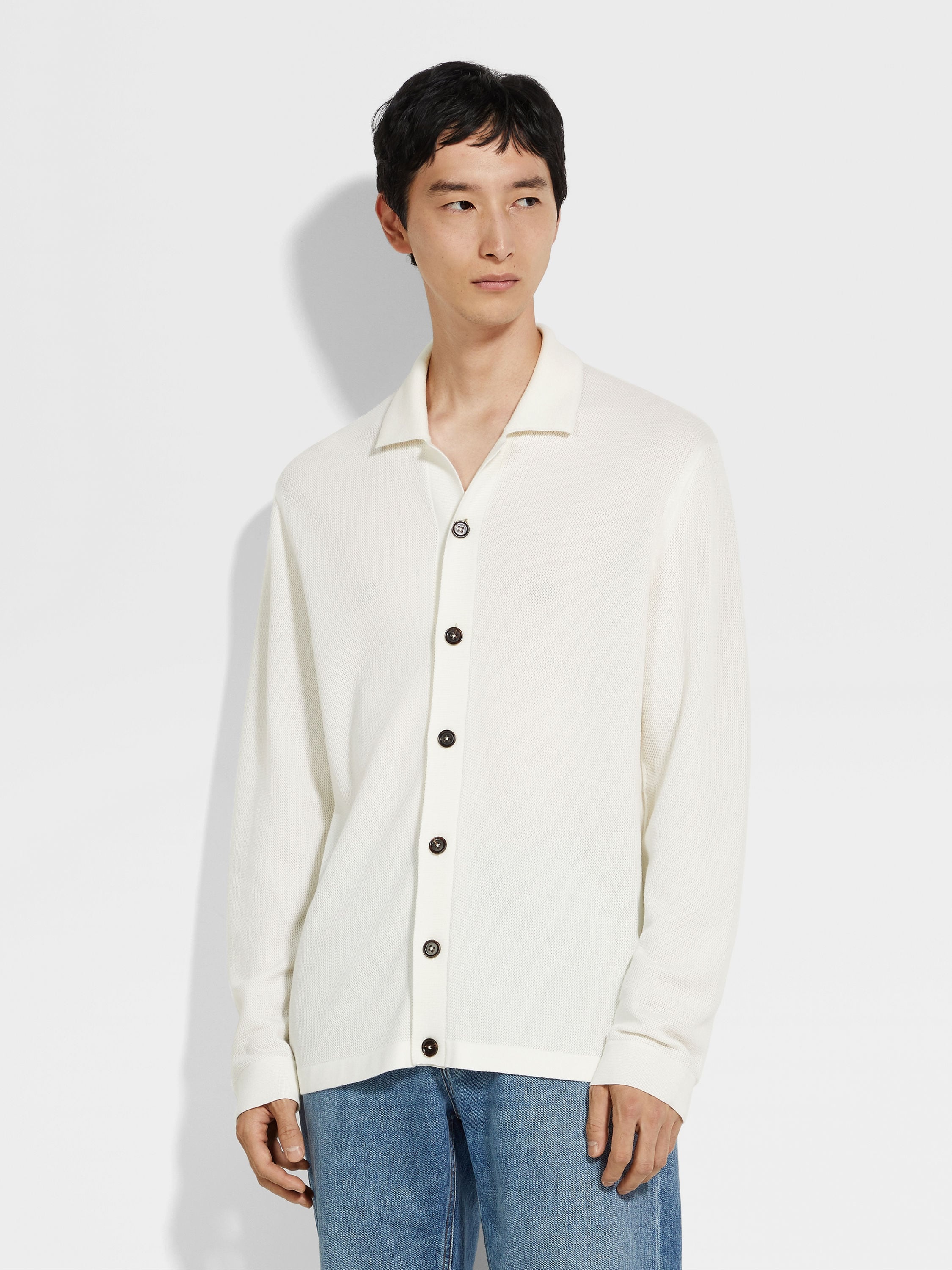 WHITE WOOL SHIRT - 4