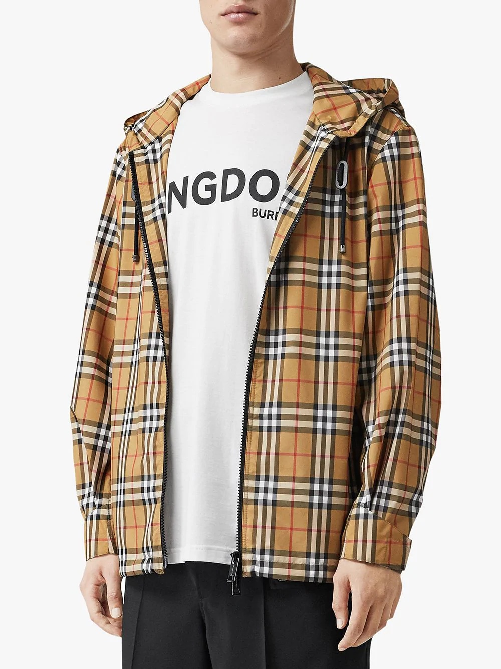 checked hooded jacket - 3