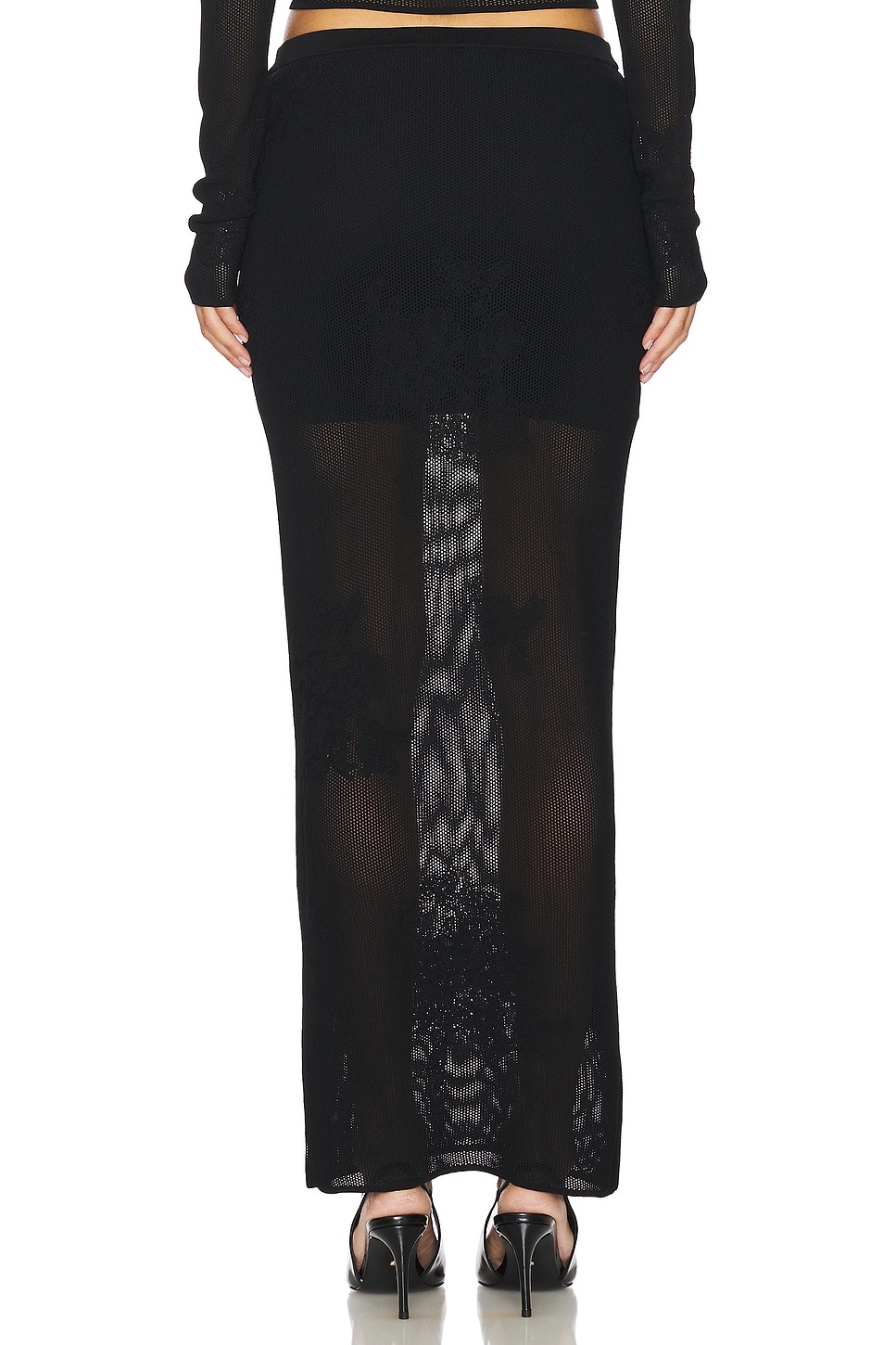 Lace Pointelle Maxi Skirt - 4