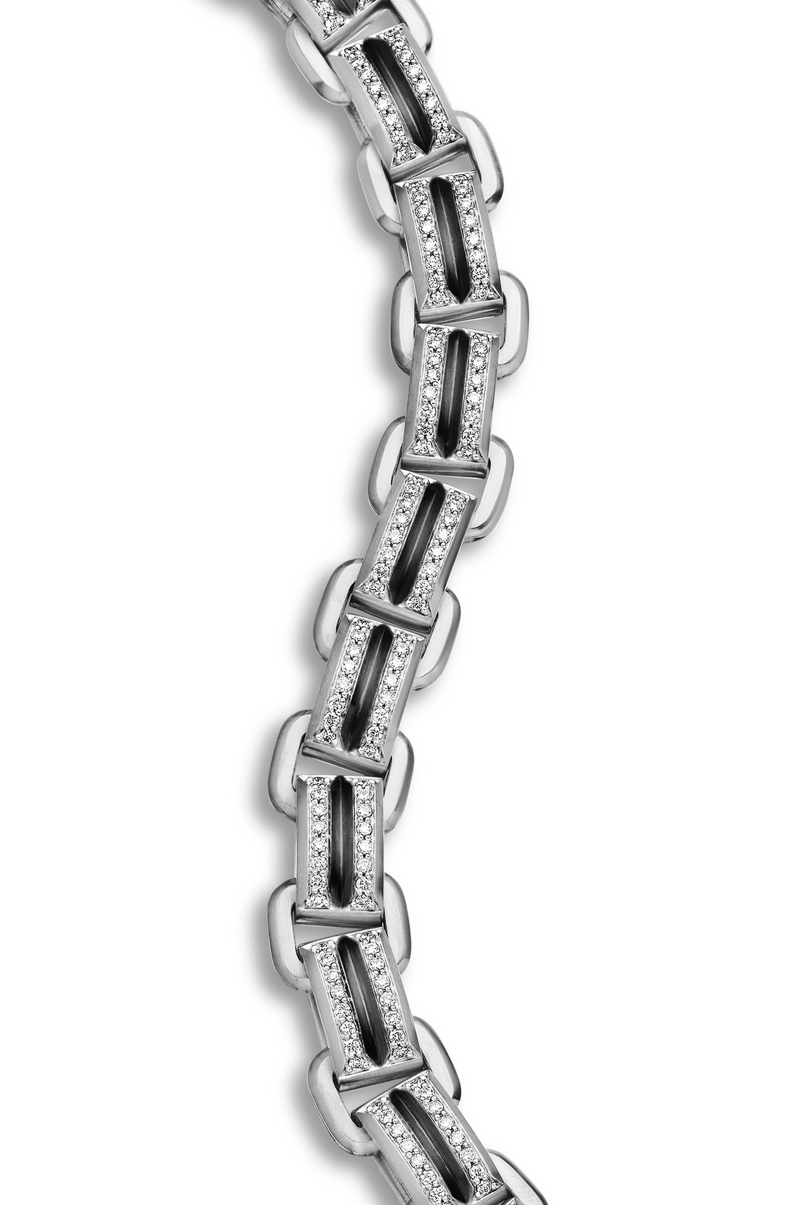 David Yurman Deco Beveled Link Bracelet with Pavé Diamonds in Sterling Silver at Nordstrom - 4