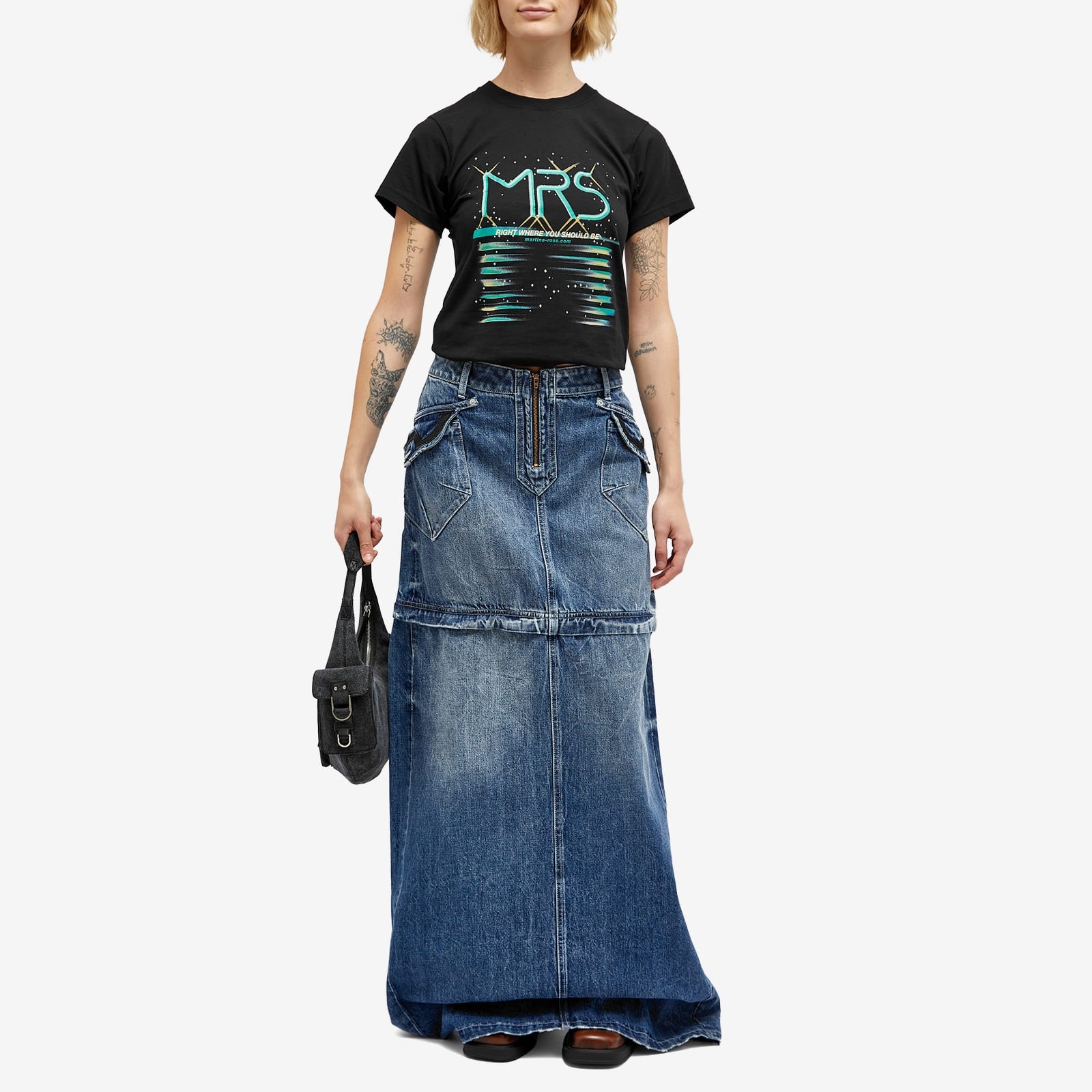 Martine Rose Zip Off Denim Skirt - 5