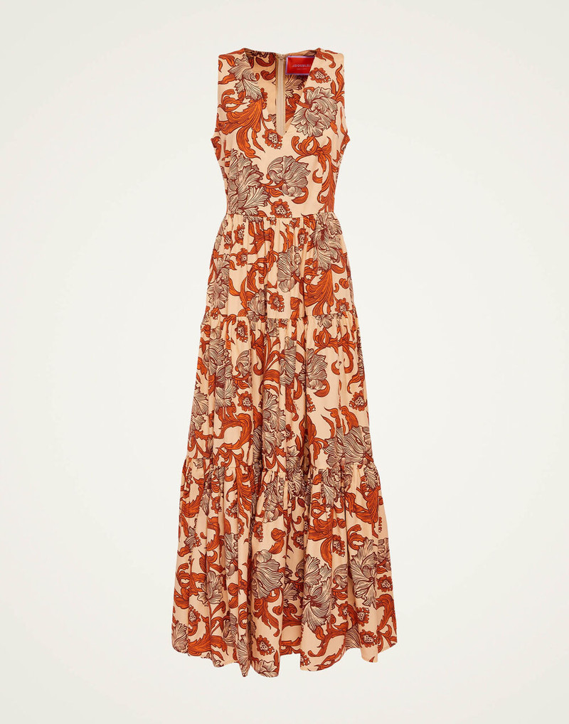 Sleeveless 면 Poplin 맥시 복장 1