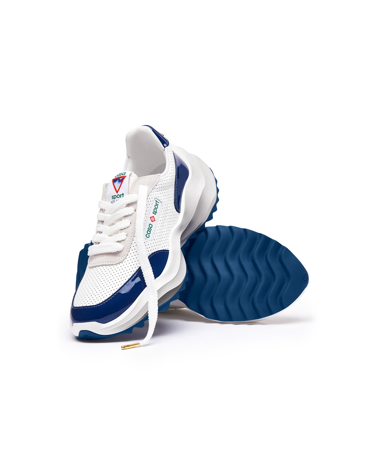 Mens Atlantis White & Midnight Navy Sneaker - 5