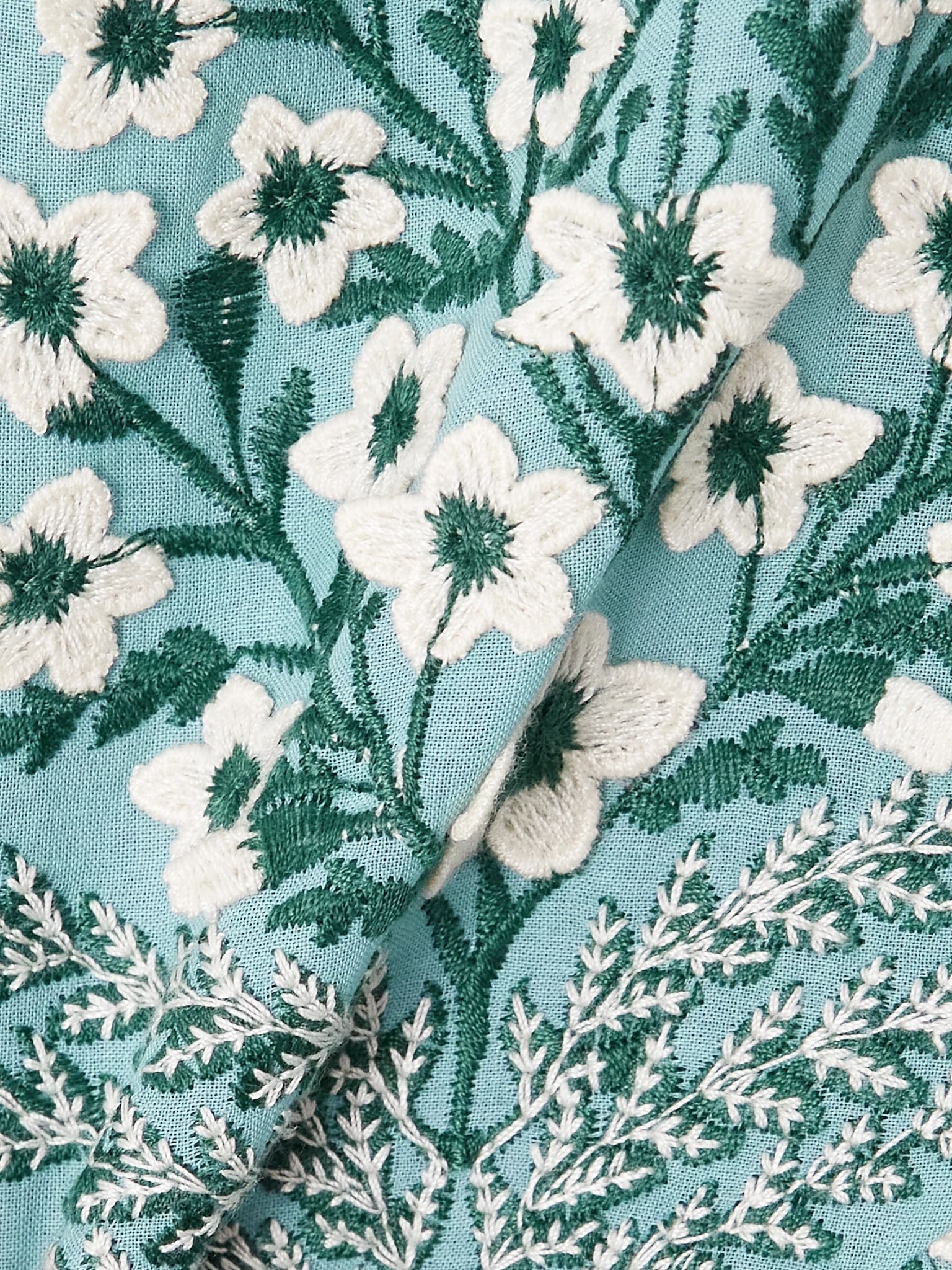 Siembra embroidered cotton-poplin midi dress Light blue - 4