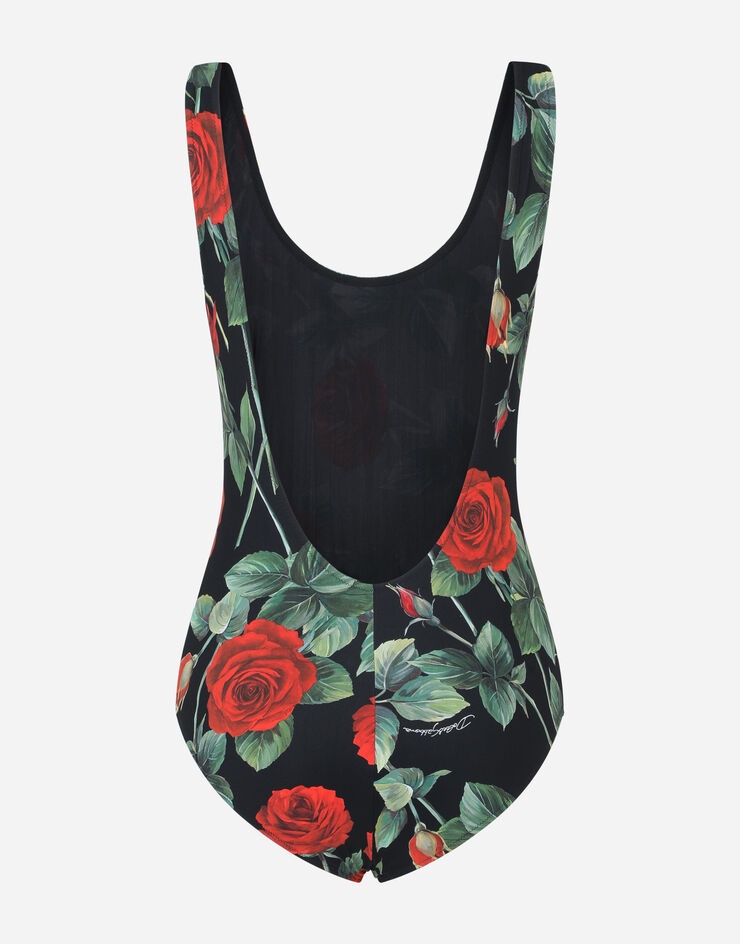 Rose-print one-piece swimsuit - 3