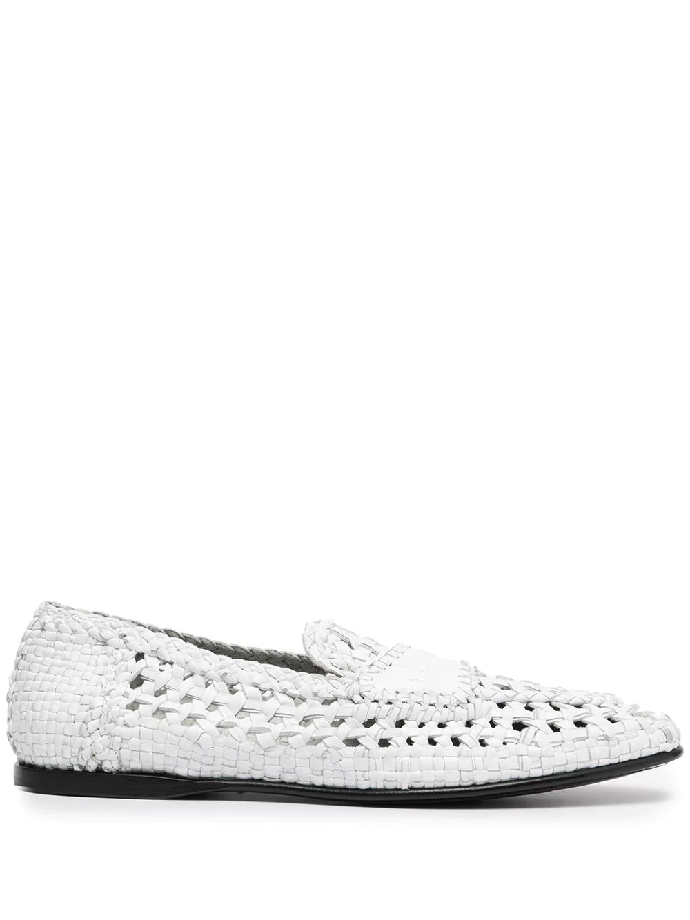 woven-effect slip-on loafers - 1