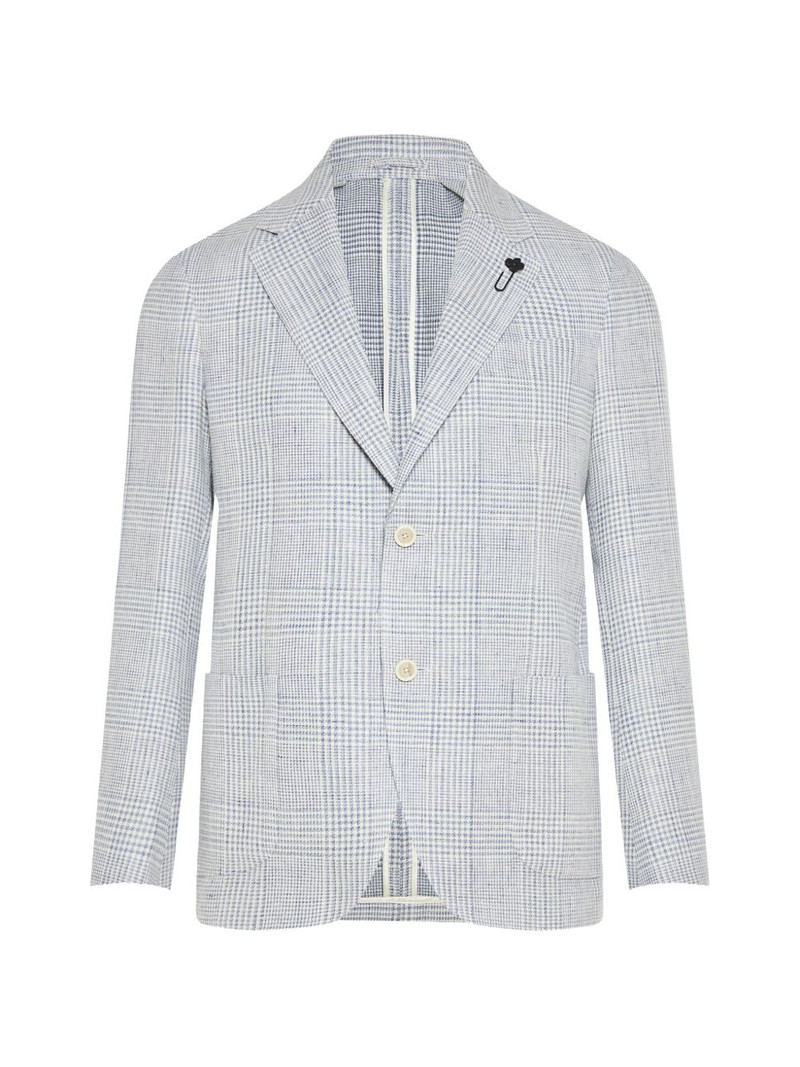 checked single-breasted blazer 1