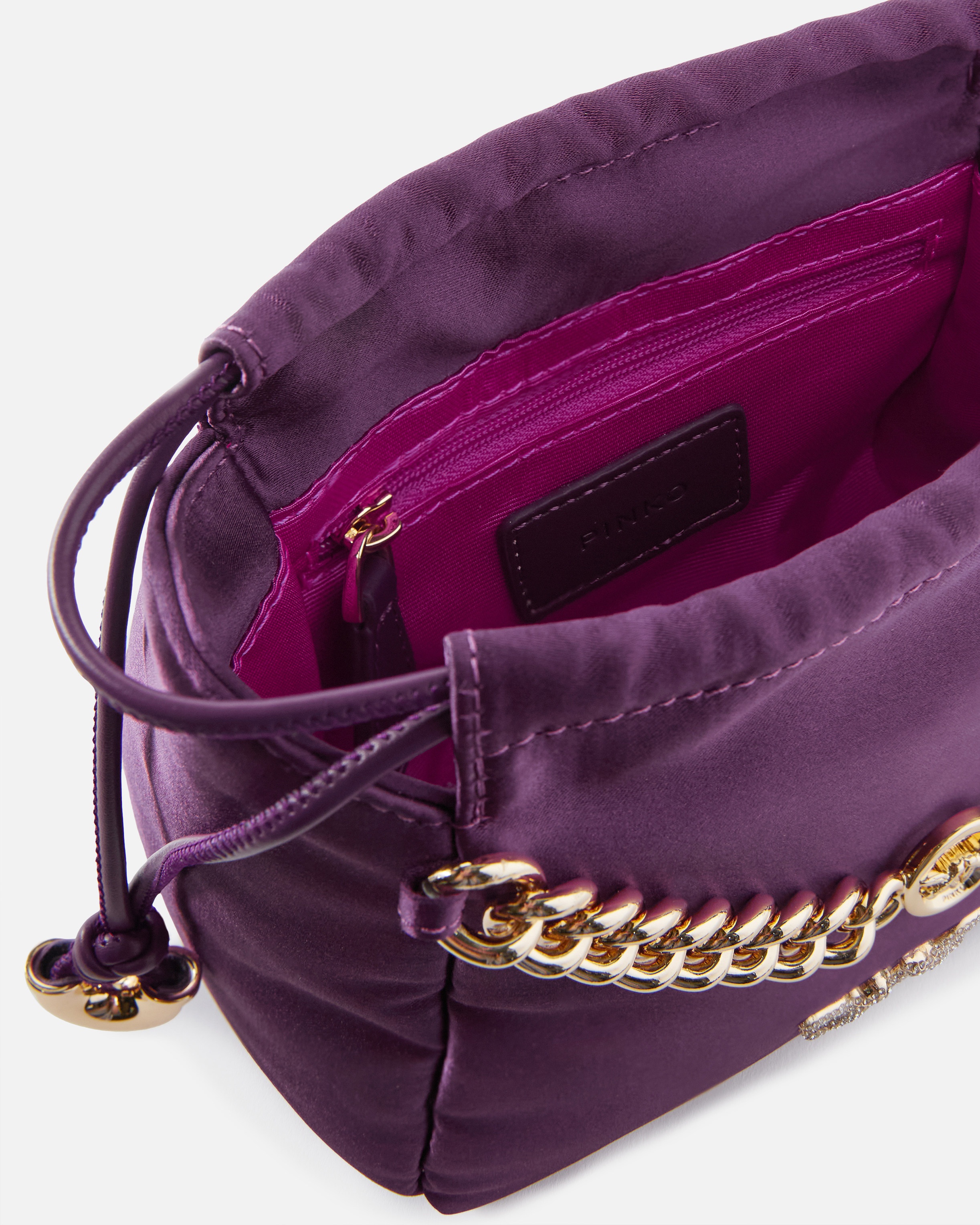 SATIN MINI CLUTCH BAG WITH CHAIN - 4