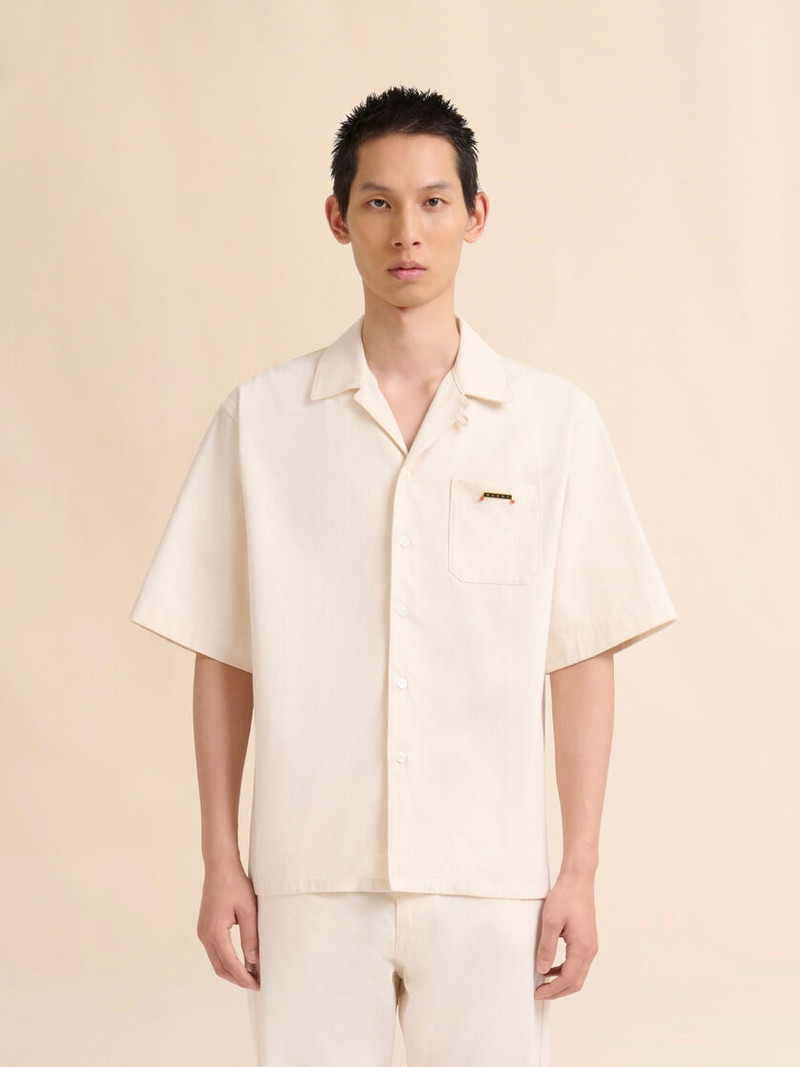 Marni CREAM DENIM SHIRT WITH TRUNAKAROO PLAQUE outlook