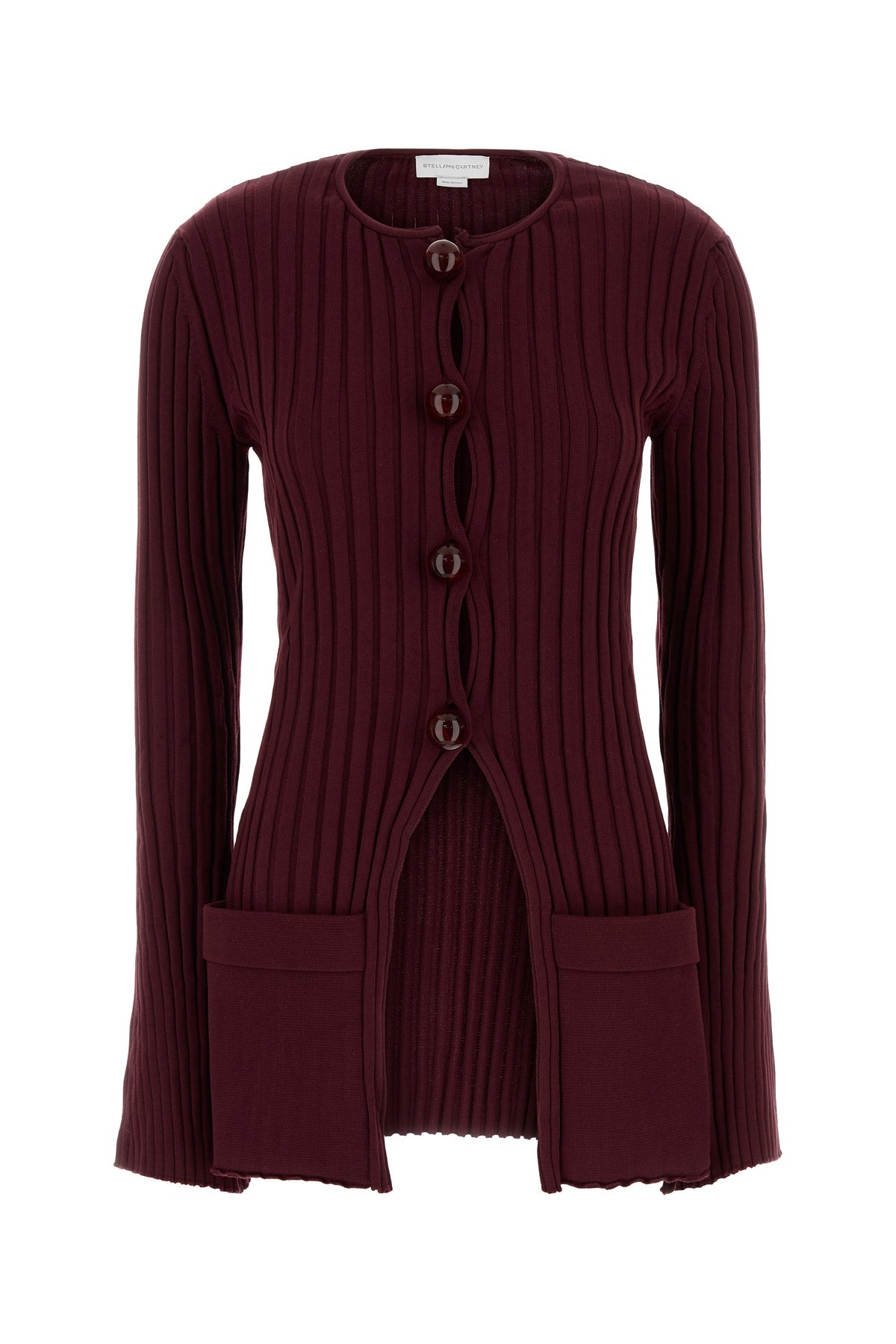 Burgundy cotton cardigan - 1