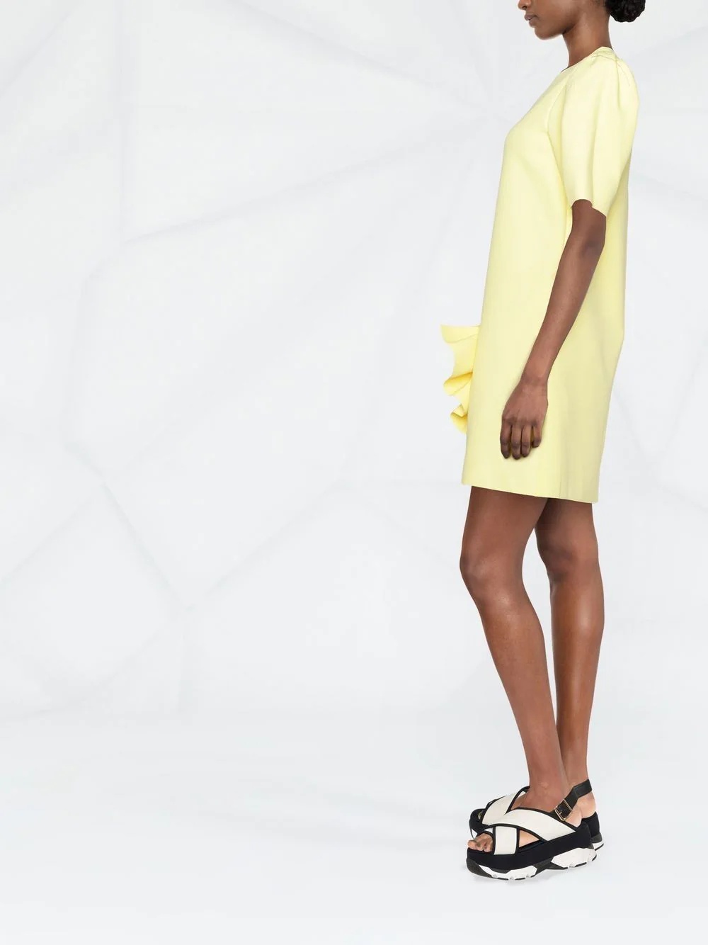 ruffle-detail short-sleeved dress - 3