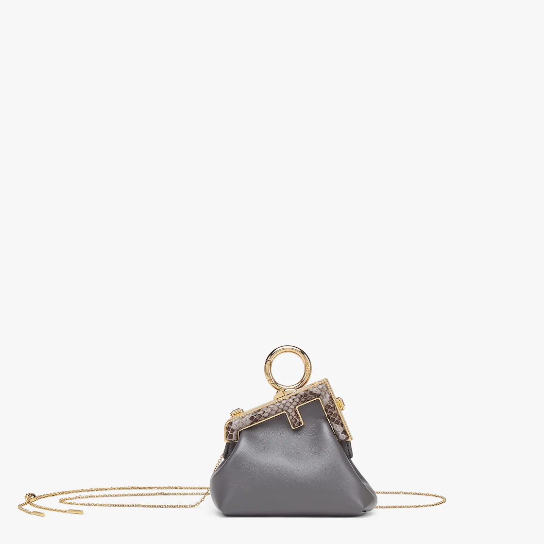 Dark gray nappa leather charm - 1