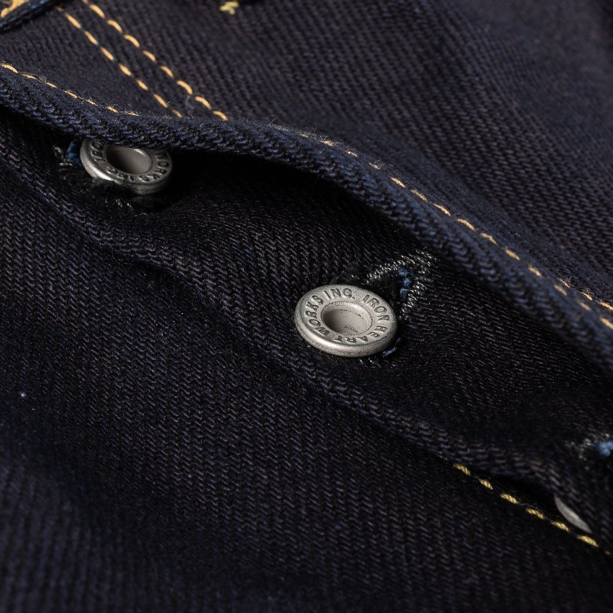 IH-634S-21ib 21oz Selvedge Denim Straight Cut Jeans - Indigo/Black - 13