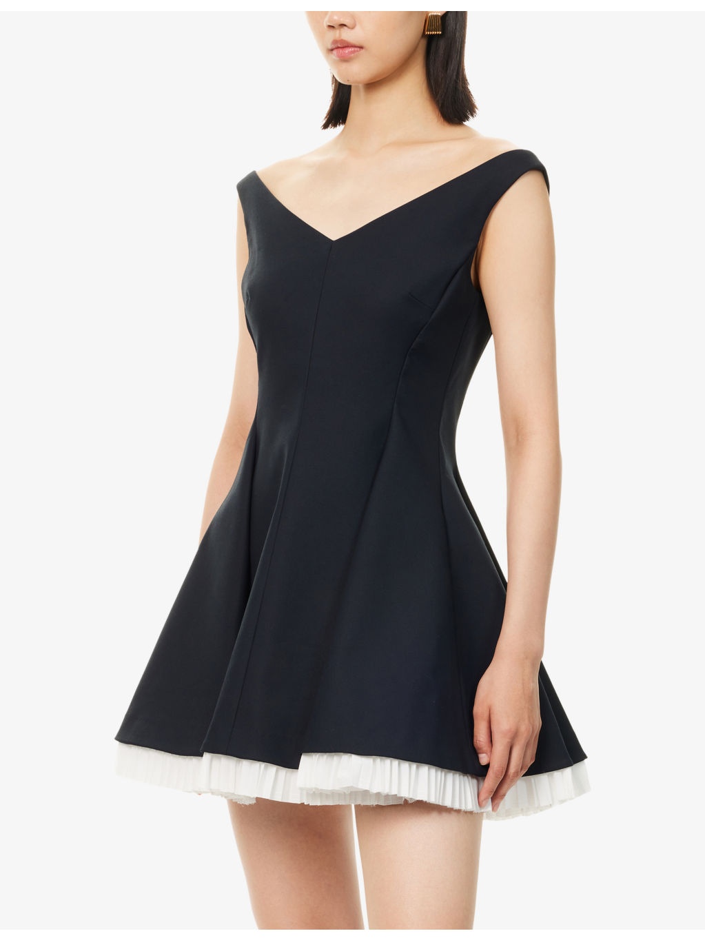 Dorothie Pleated Cotton-Blend Mini Dress - 3