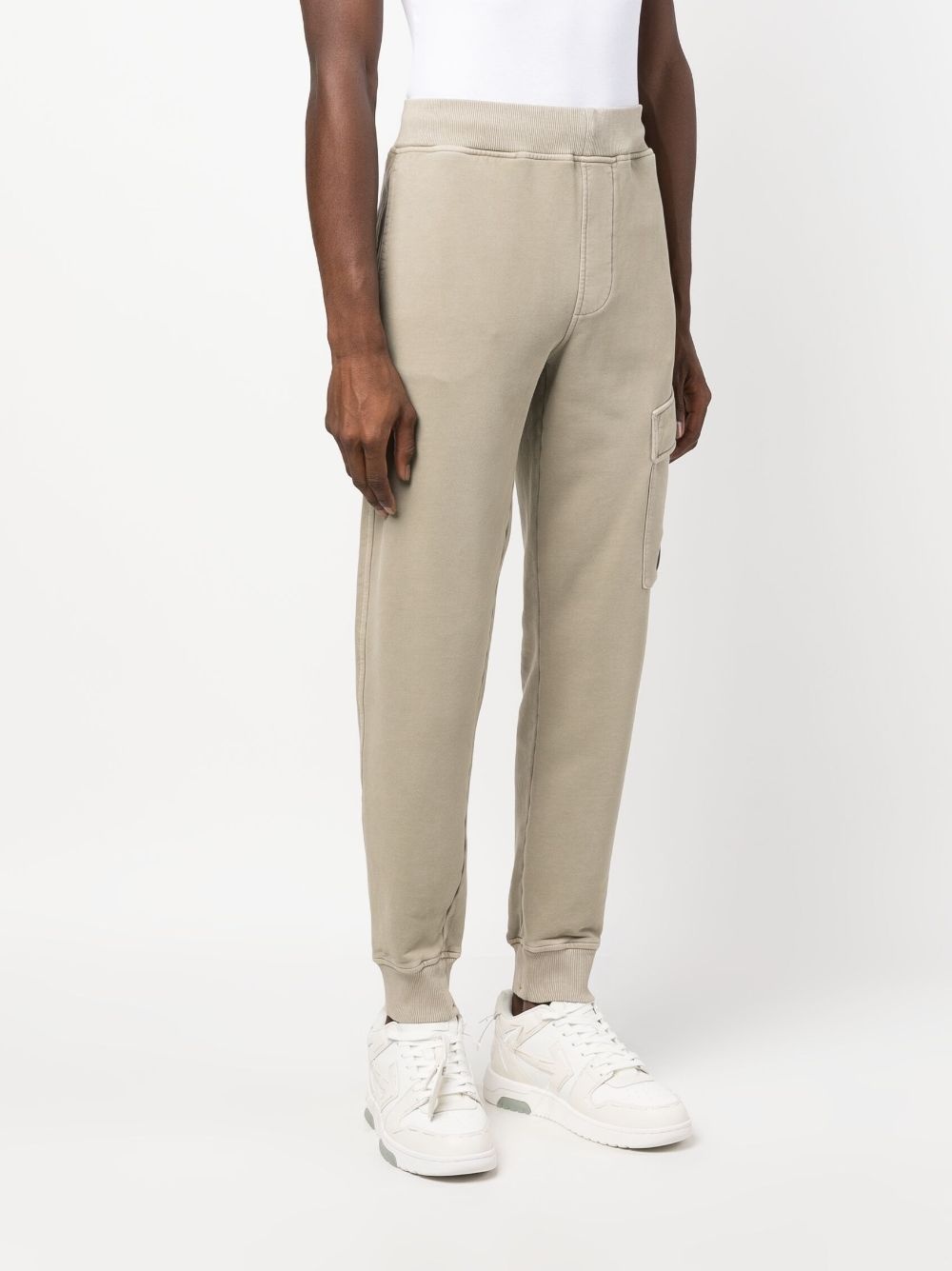 logo-plaque cotton track pants - 3