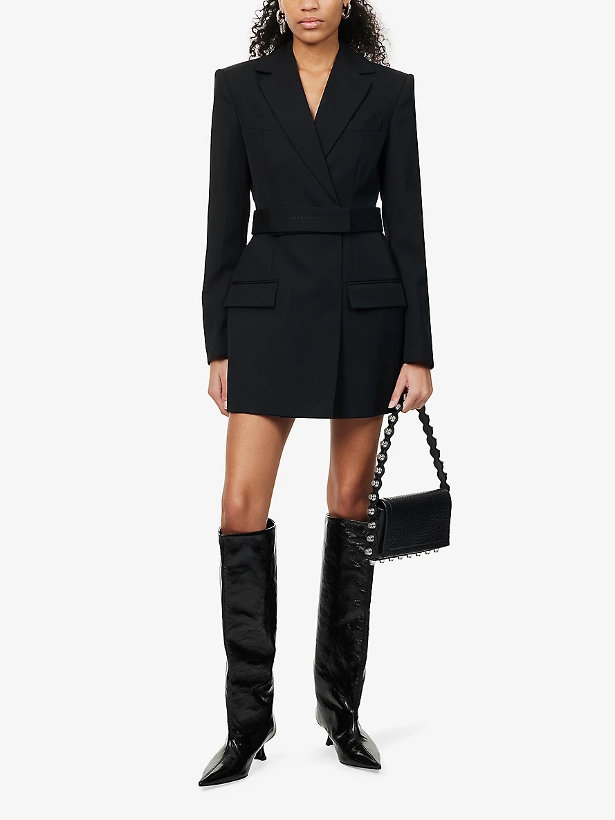 Alexander Wang Tailored belted wool blazer dress