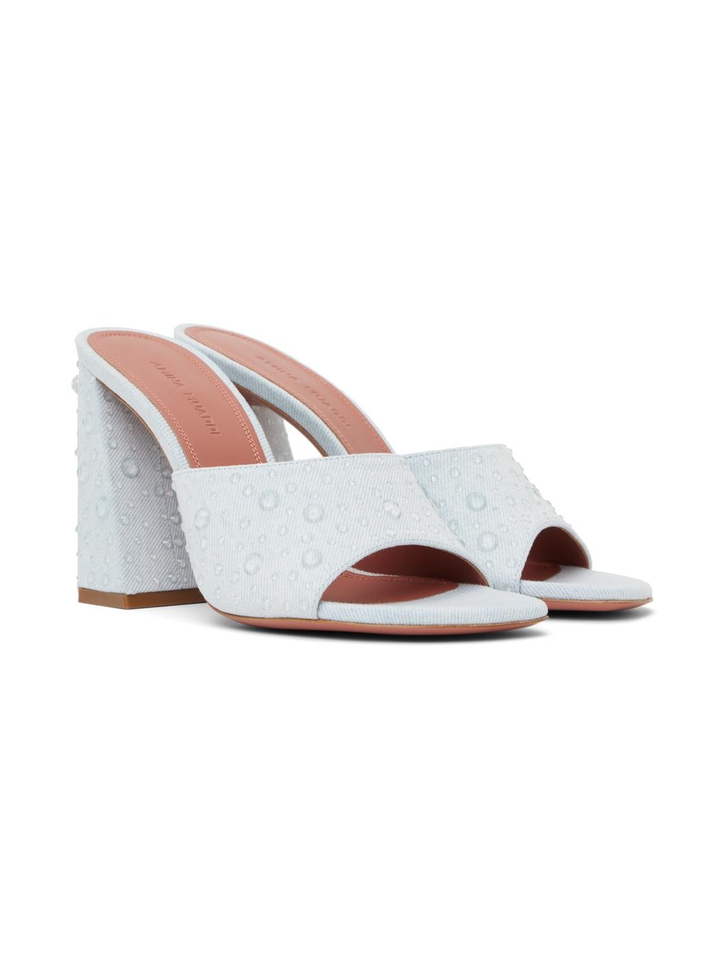 Blue Brigitte Crystal Heeled Sandals - 4