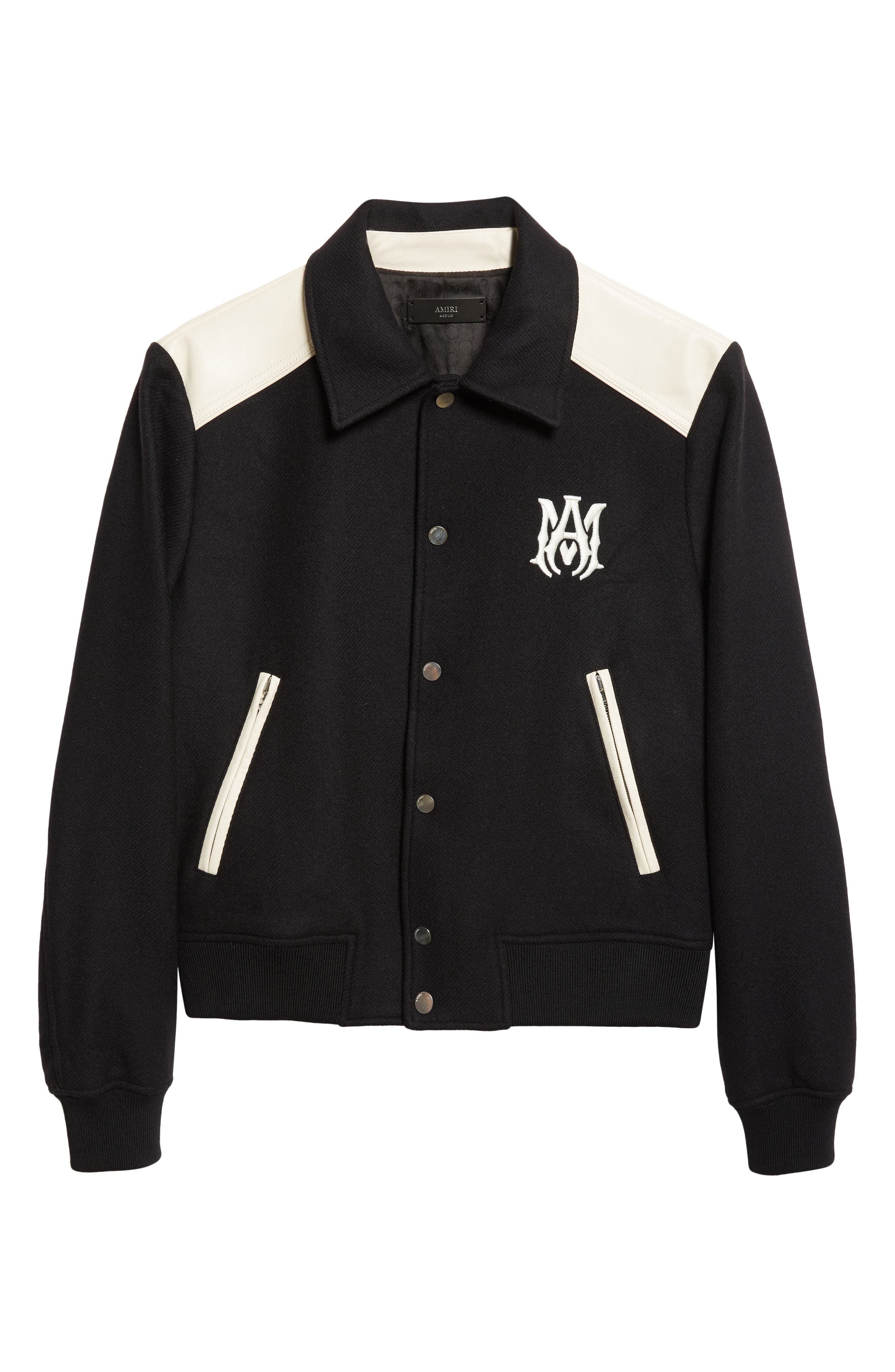 AMIRI MA Mixed Media Band Jacket in Black at Nordstrom - 7