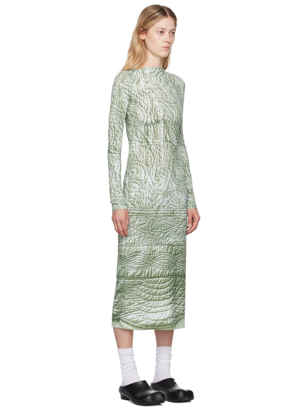Green Printed Midi Dress - 2