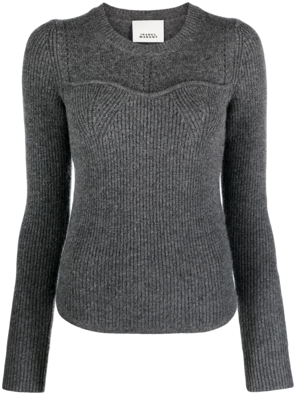 crew-neck ribbed jumper - 1