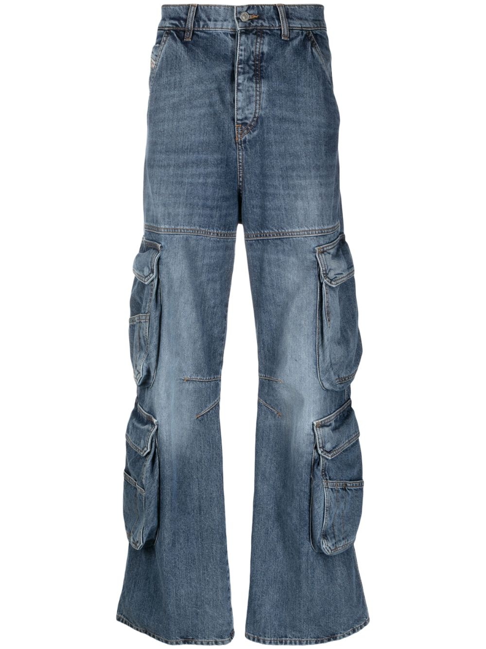 mid-rise cargo jeans - 1