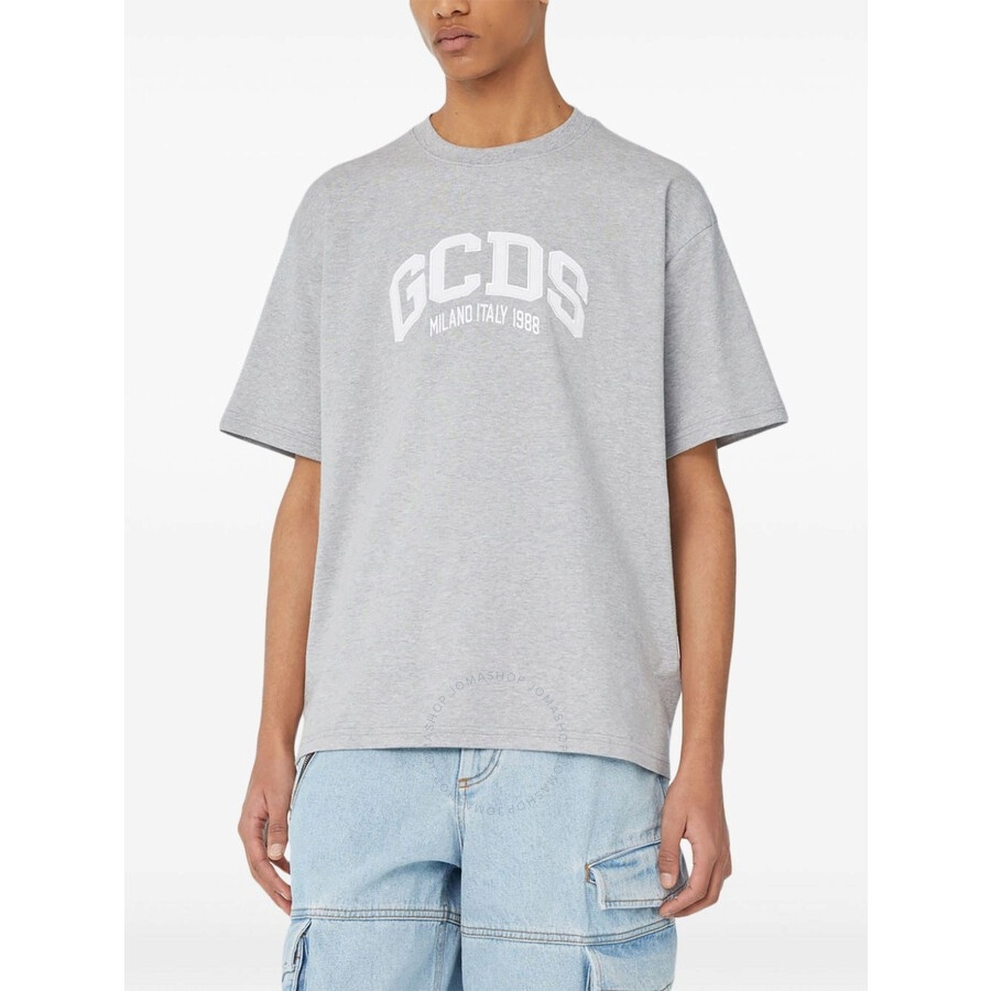 GCDS Grey Logo Lounge Cotton T-Shirt - 2