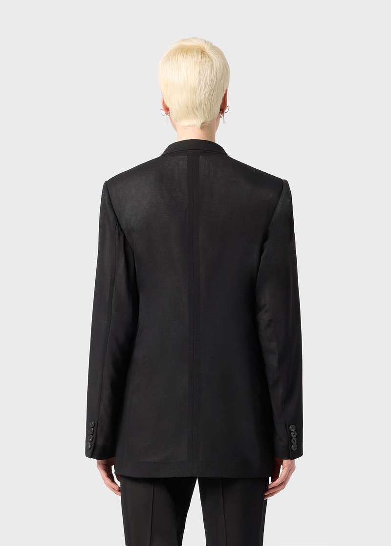 SINGLE-BREASTED BLAZER IN WOOL CANVAS 4