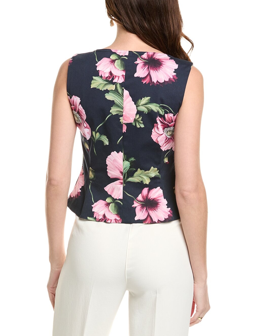 Oscar de la Renta Poppy Silk-Lined Vest - 2
