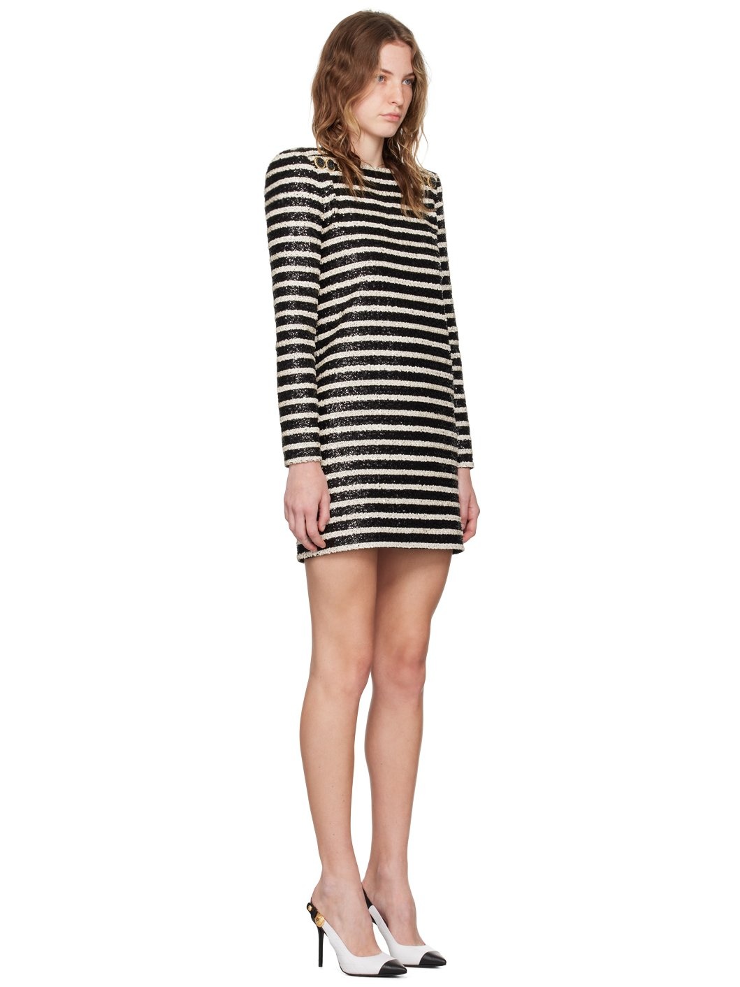 Black & White Sequinned Minidress - 2
