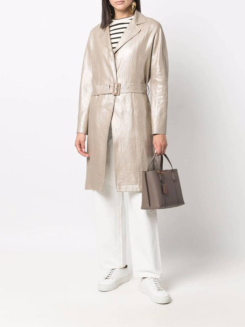 Herno belted single-breasted coat outlook