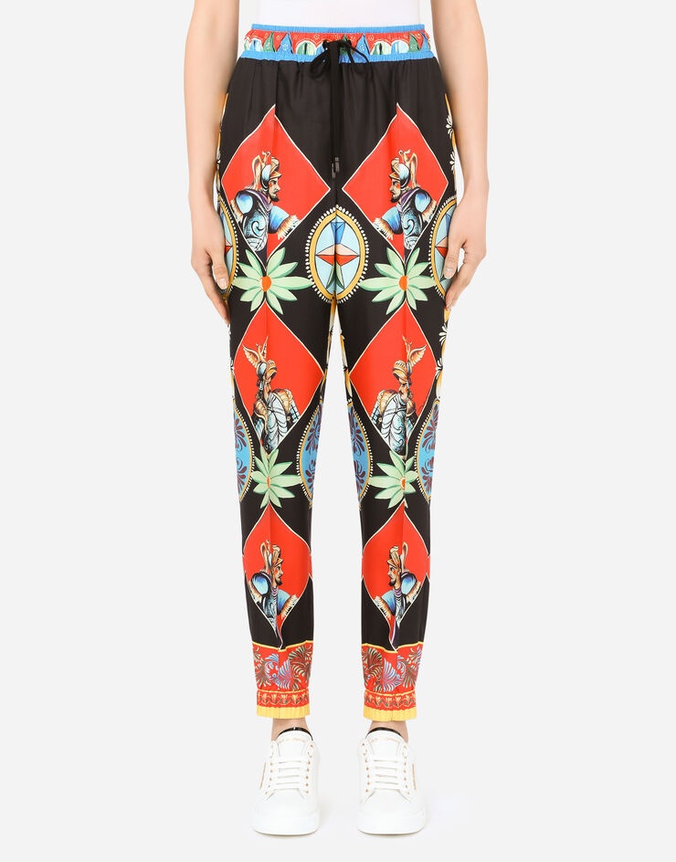 Carretto-print twill jogging pants - 1