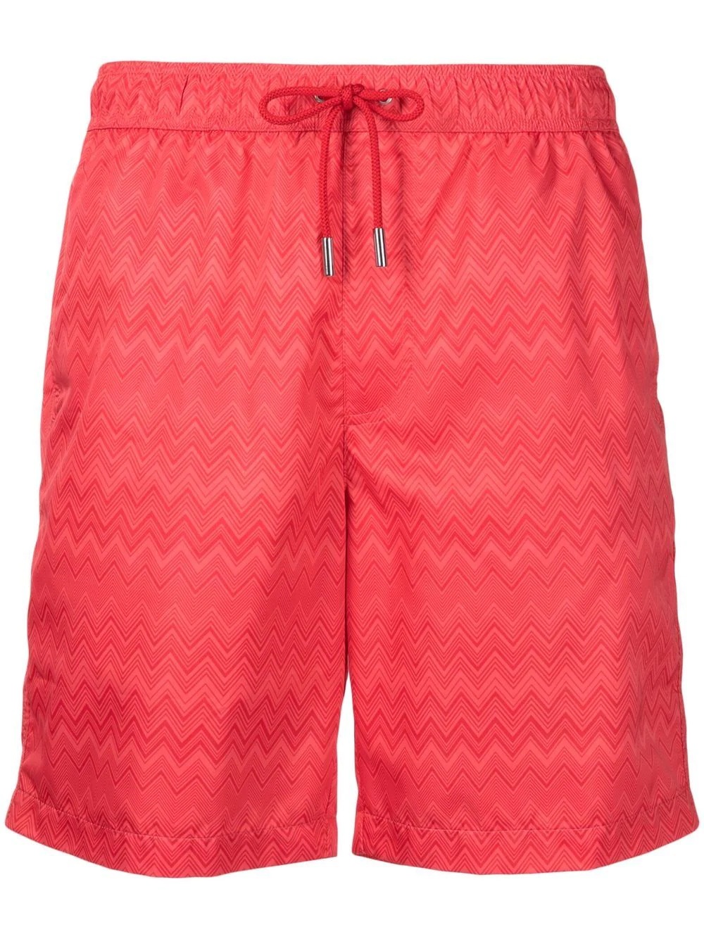 chevron-print swim shorts - 1