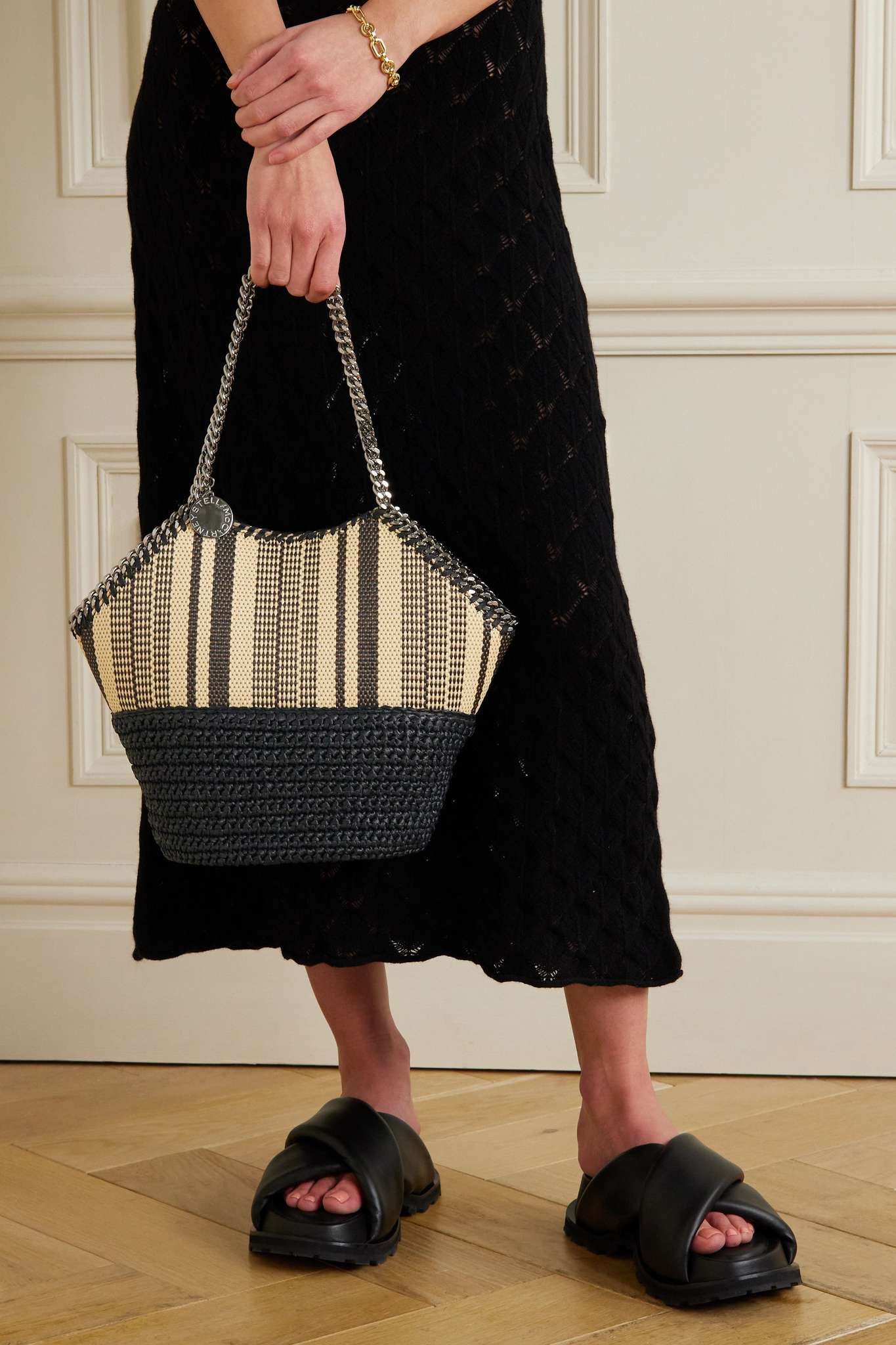 The Falabella medium striped raffia tote - 2