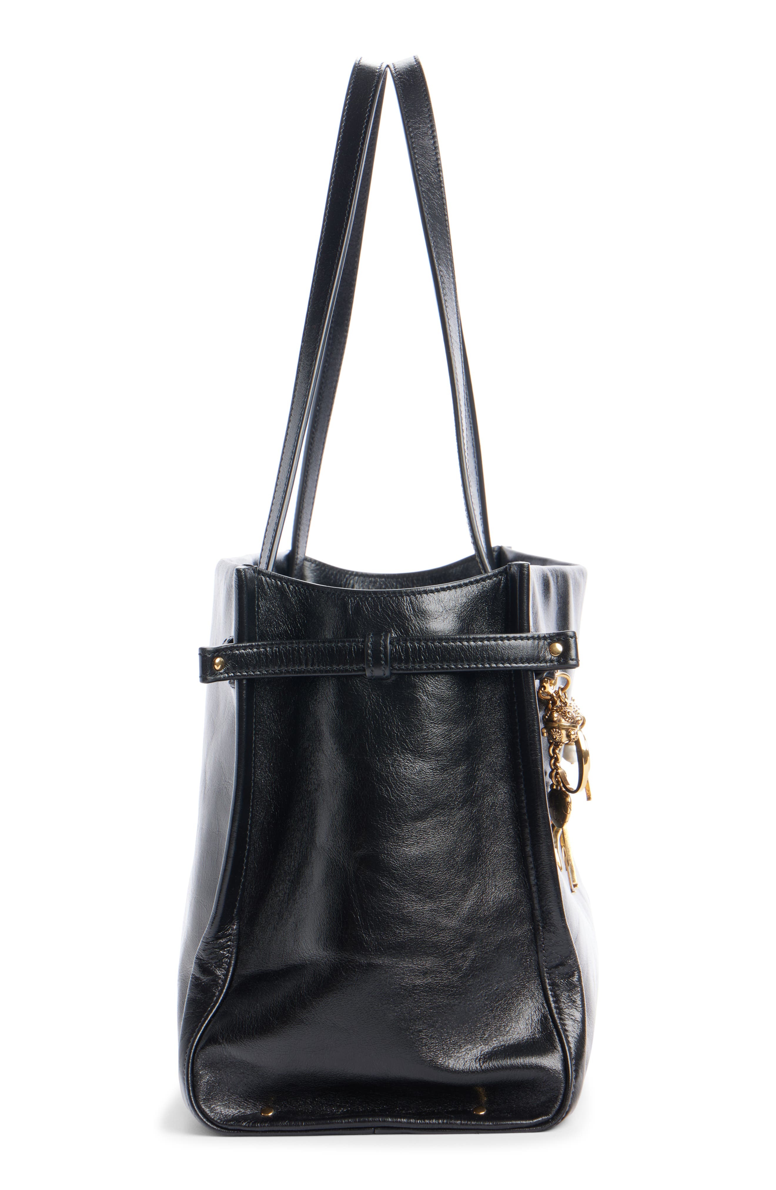 Chloé Charms Leather Tote in Black at Nordstrom - 4