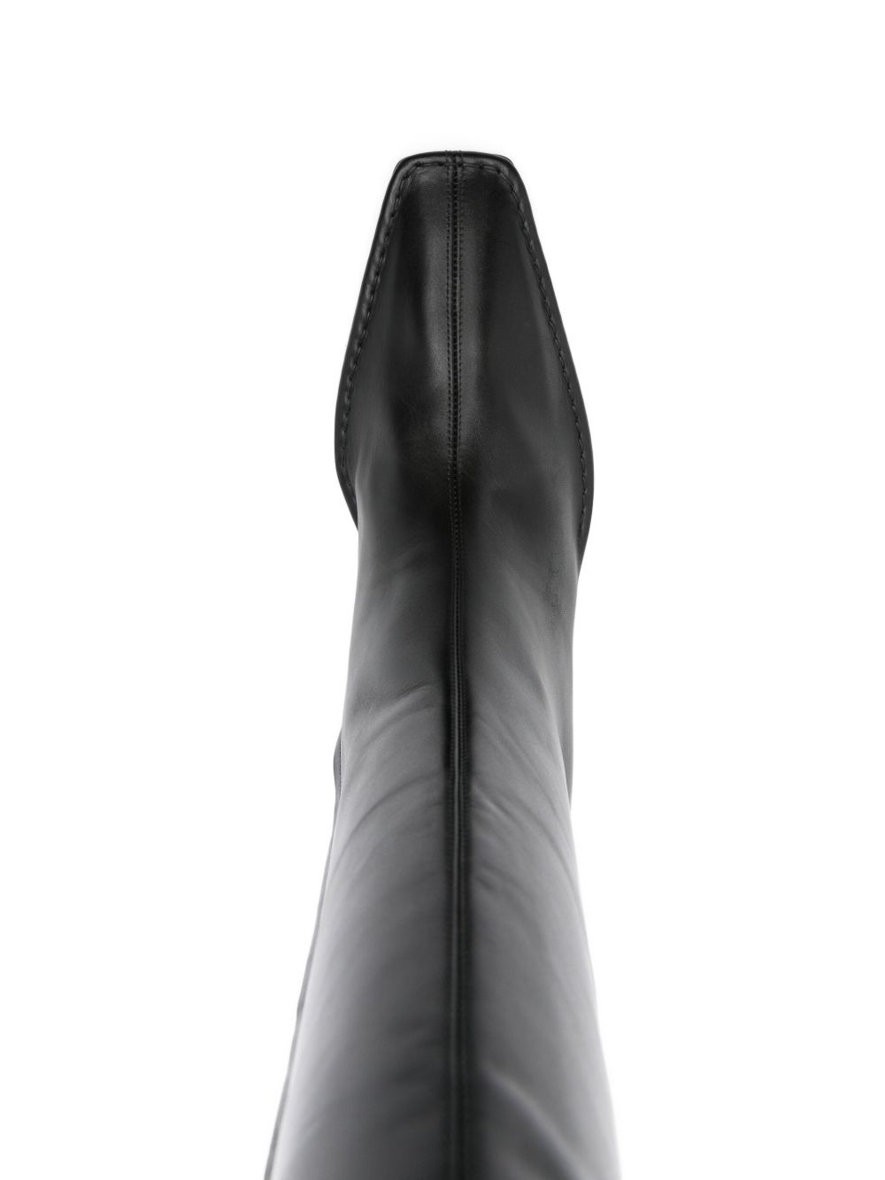 80mm pointed-toe calf leather boots - 4