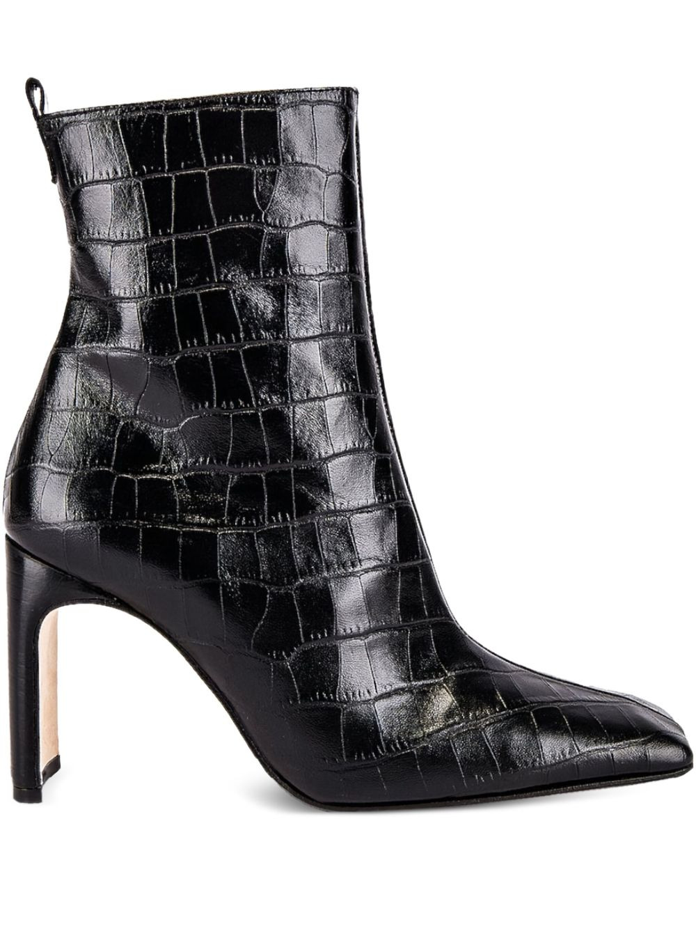 Marcelle crocodile-effect square-toe boots - 1