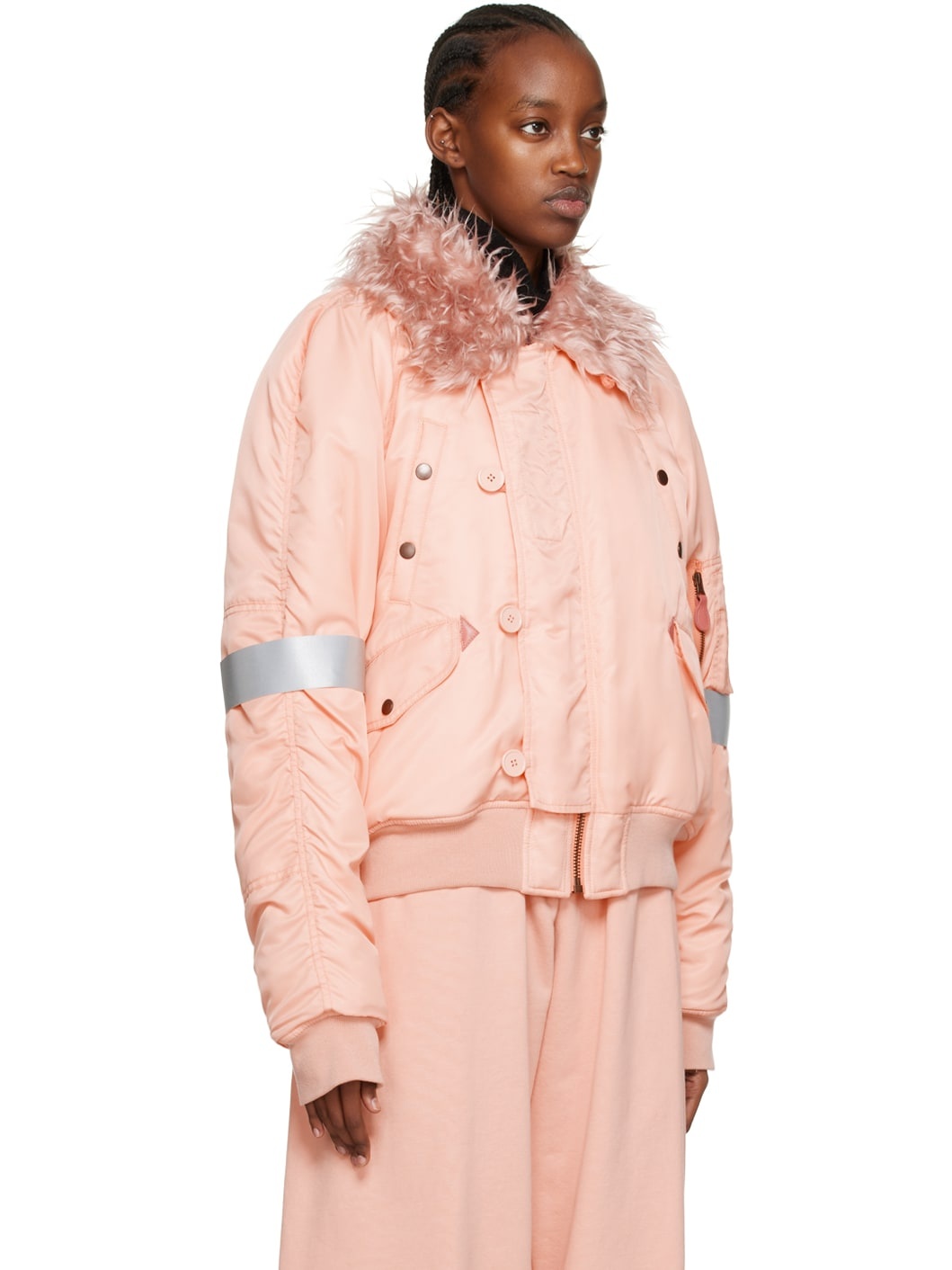 Pink Insulated Bomber Jacket - 2